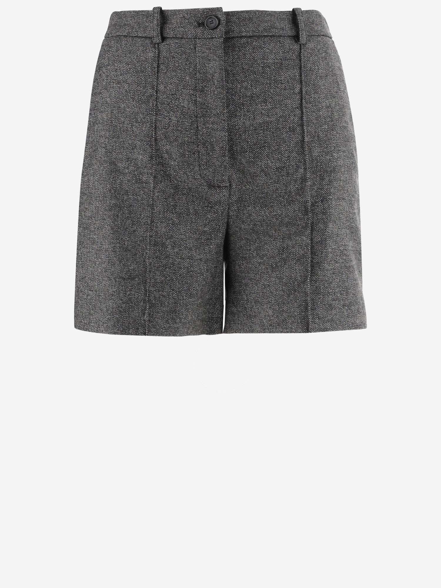 Shop Pinko Viscose Blend Short Pants In Grey