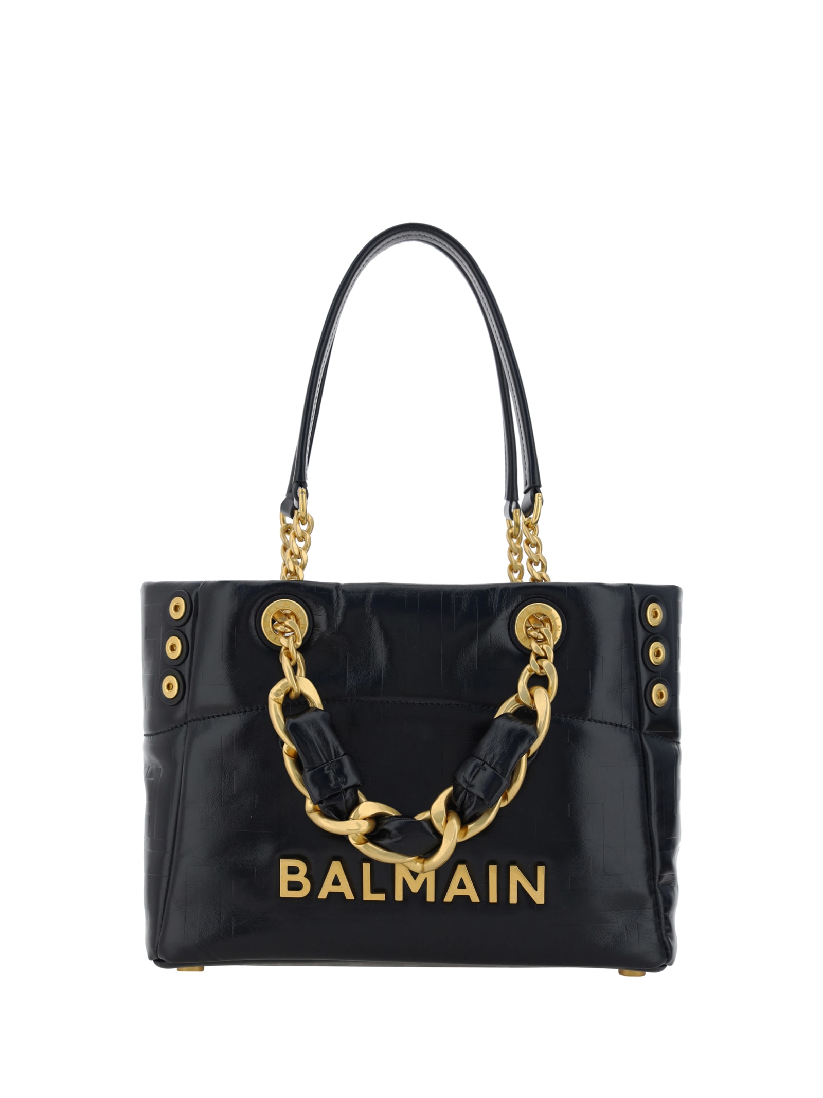 Shop Balmain Shoulder Bag In Noir