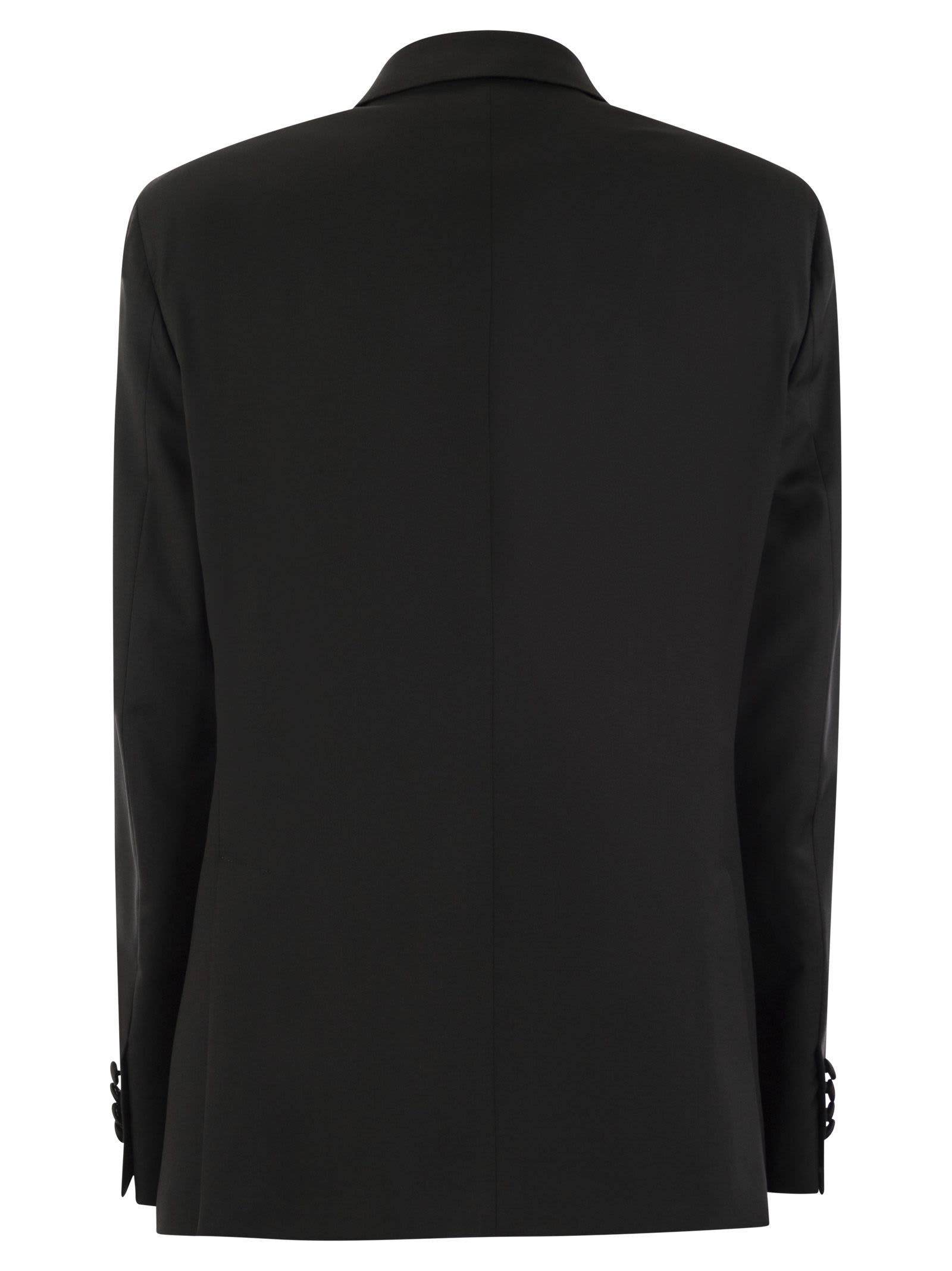 Shop Saulina Milano Fresh Wool Double Breasted Jacket In Black