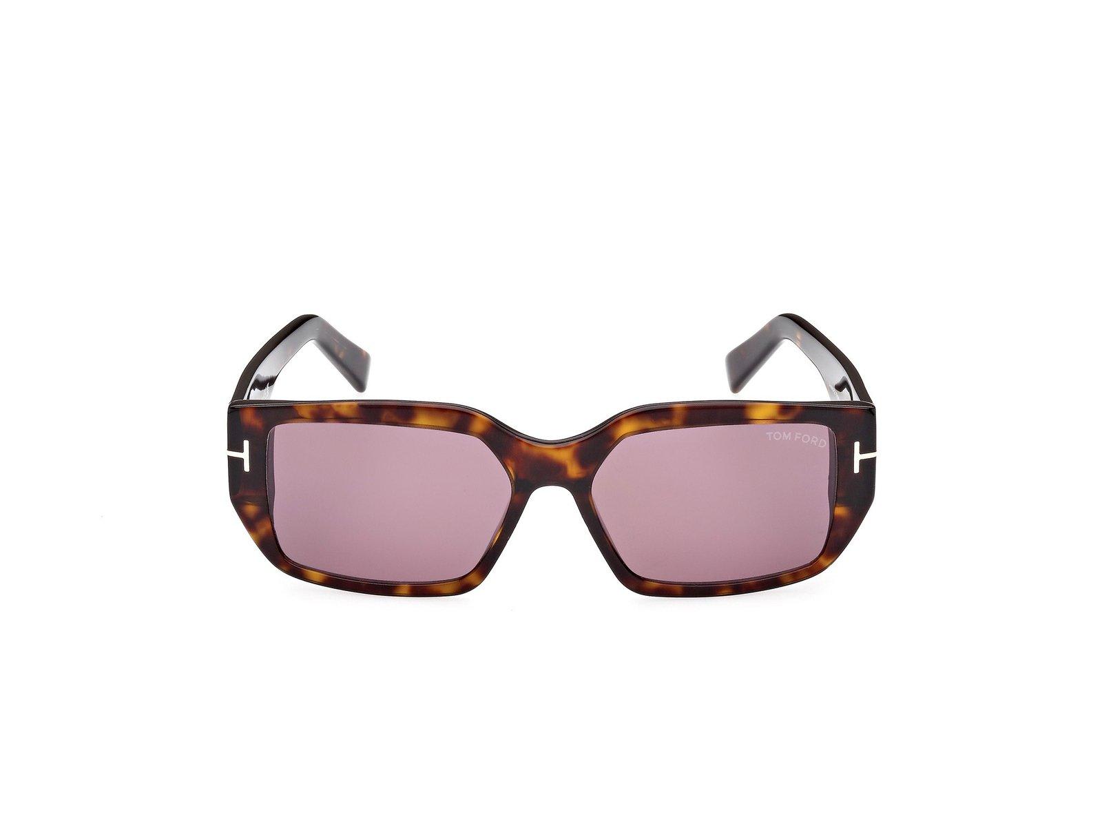 Shop Tom Ford Rectangular Frame Sunglasses In 52y