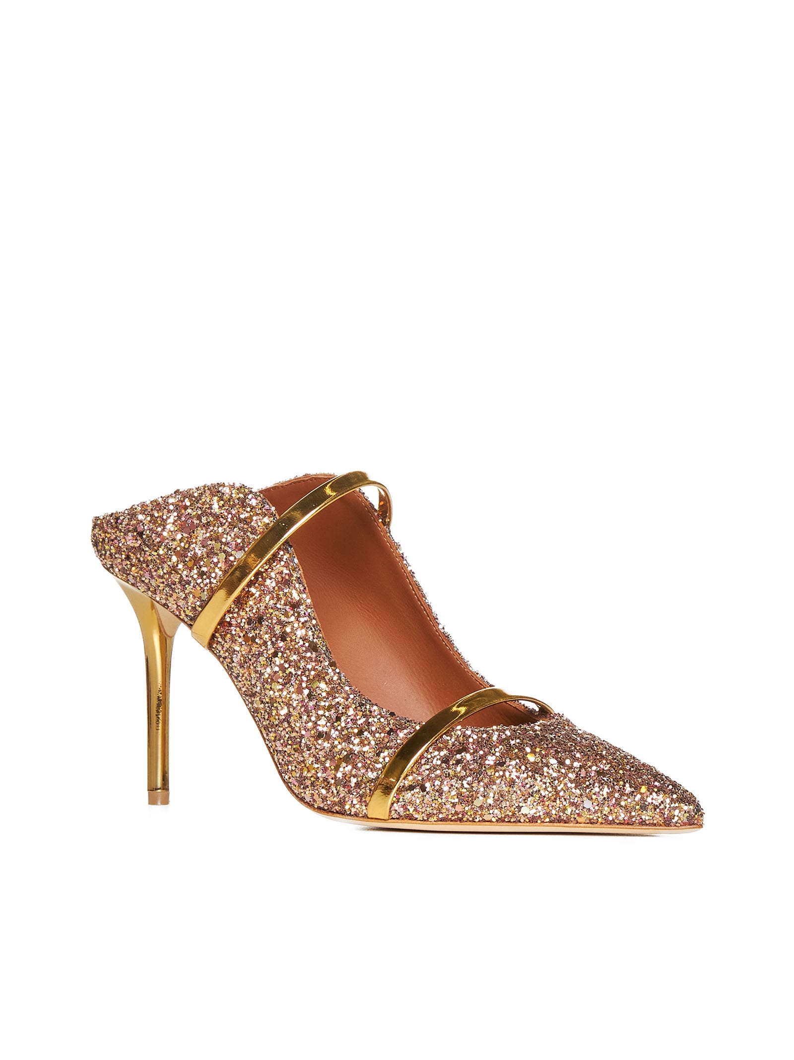 Shop Malone Souliers Maureen Mules In Gold/silver