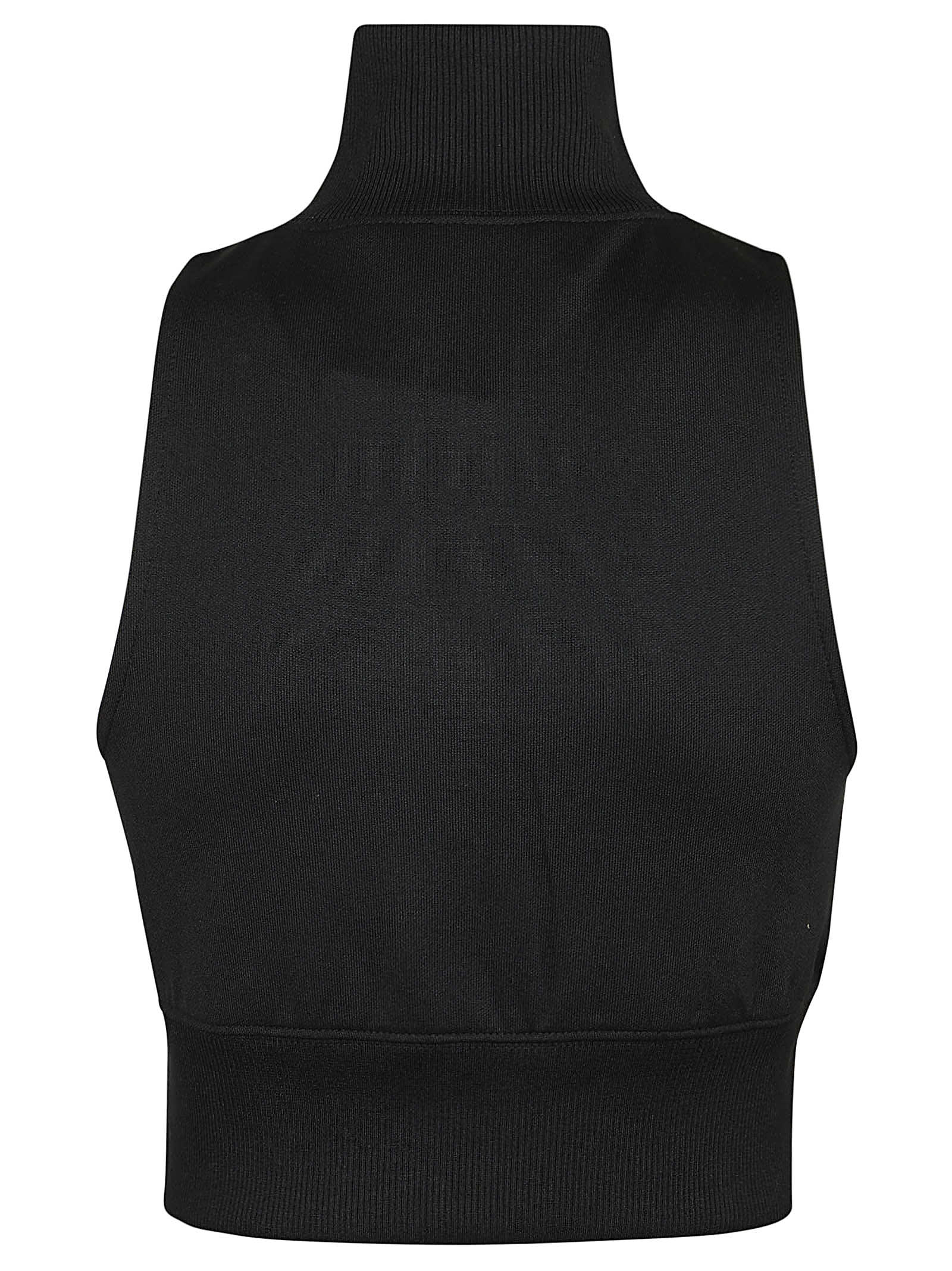 Shop Courrèges Interlock Trancksuit Cropped Vest In Black