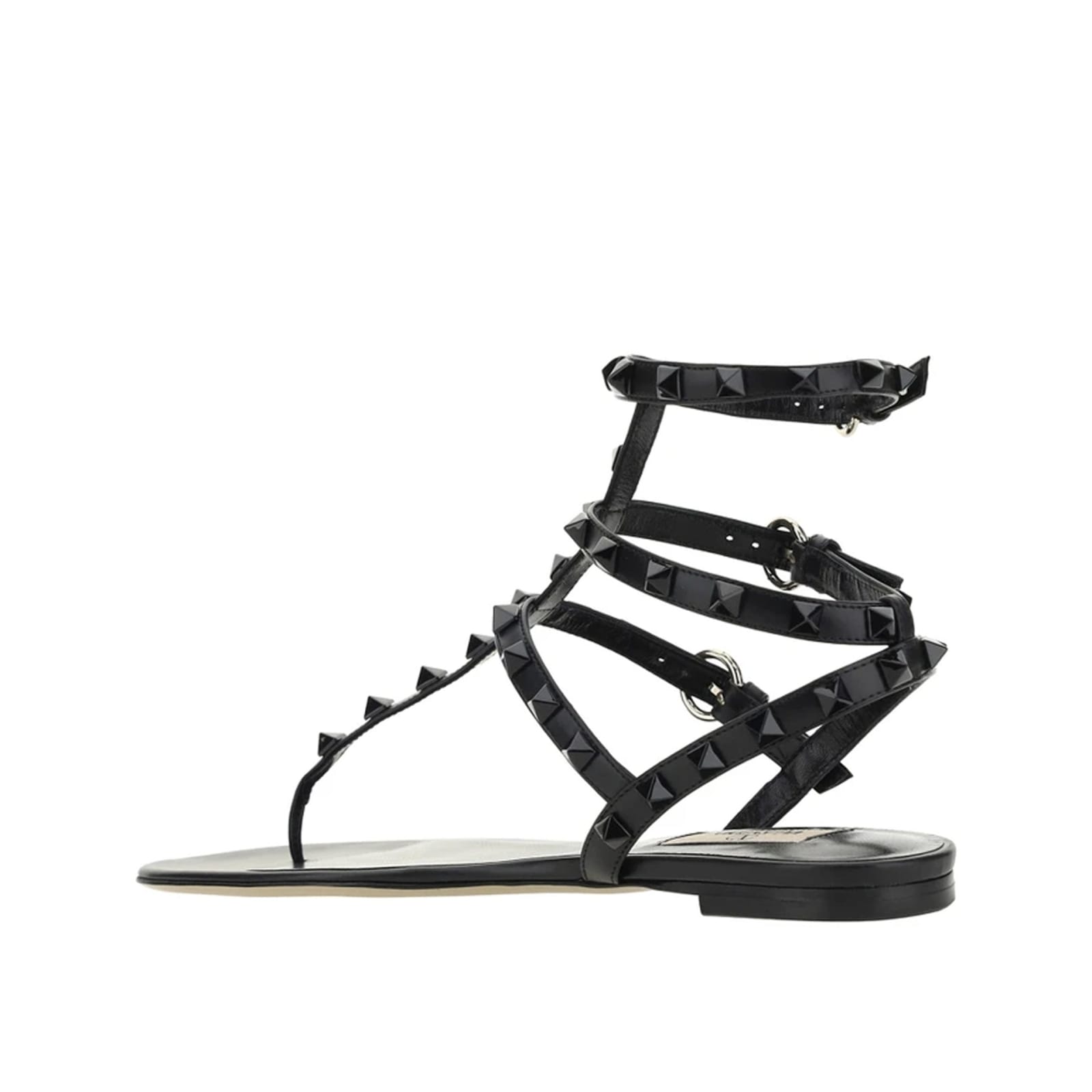 Shop Valentino Garavani Rockstud Flip-flop Sandlas In Black