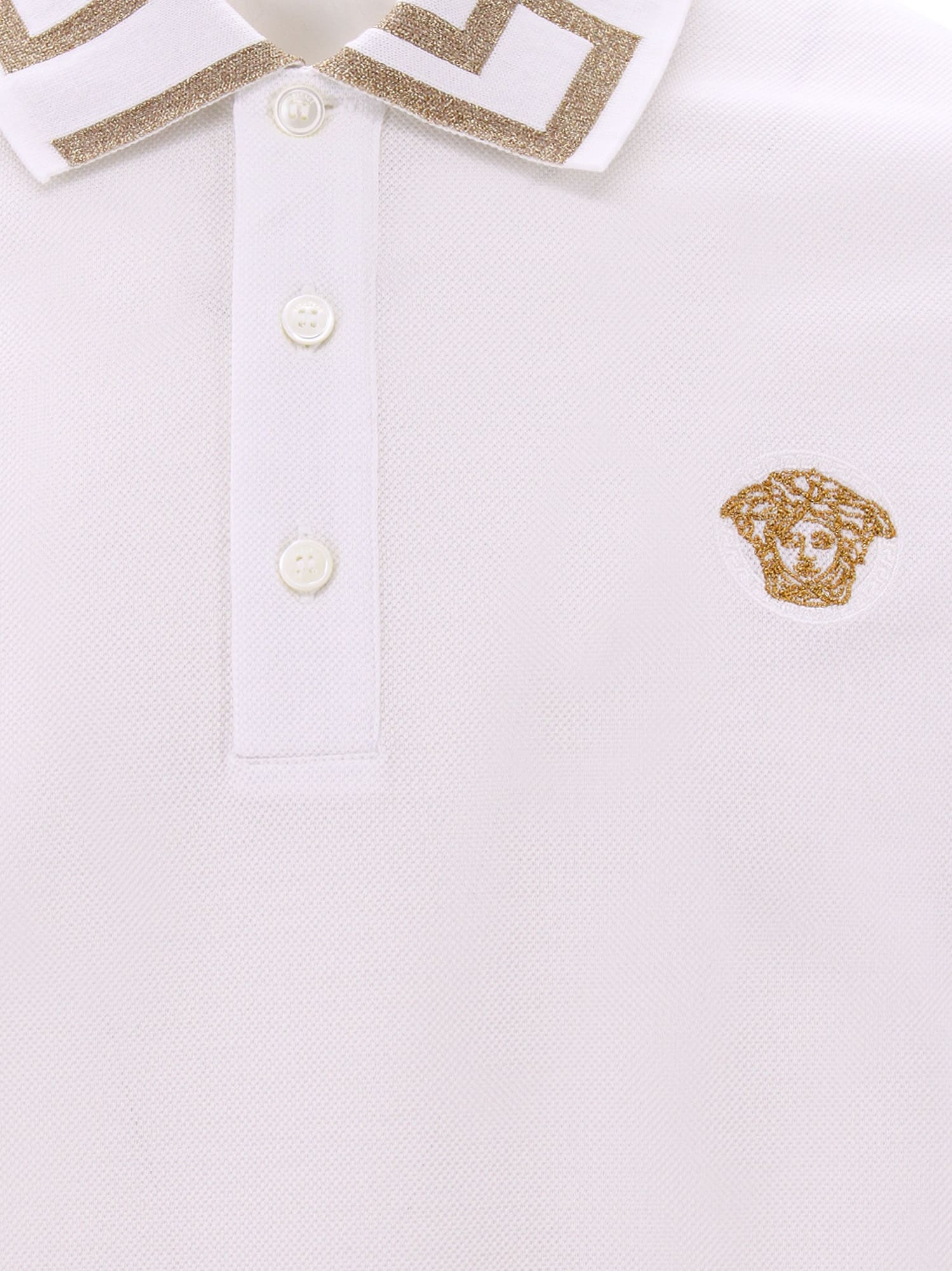 Shop Versace Polo Shirt In White