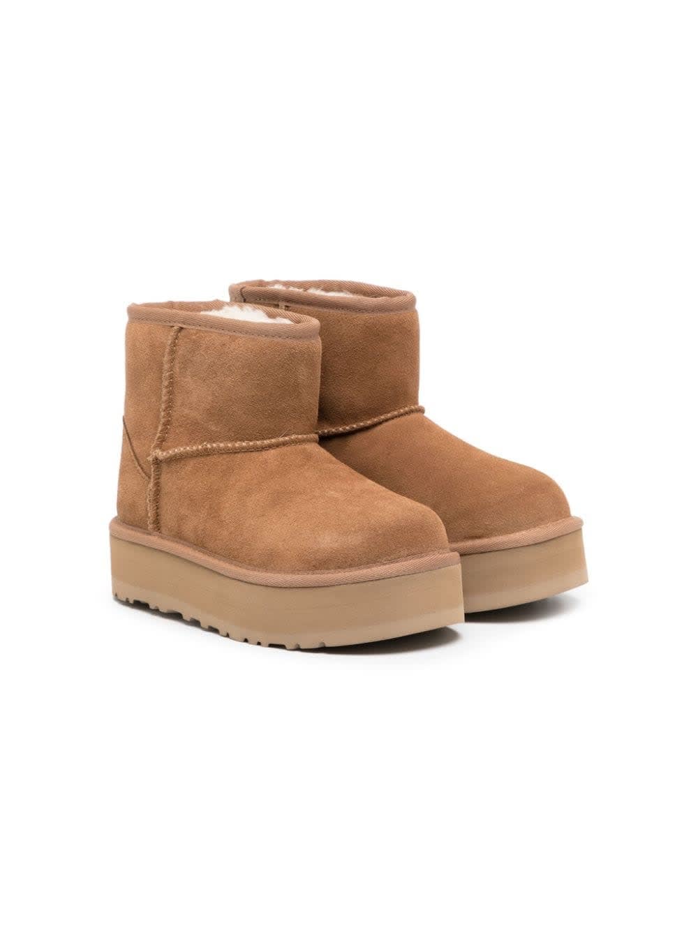 Shop Ugg Chestnut Classic Mini Boots With Platform In Brown