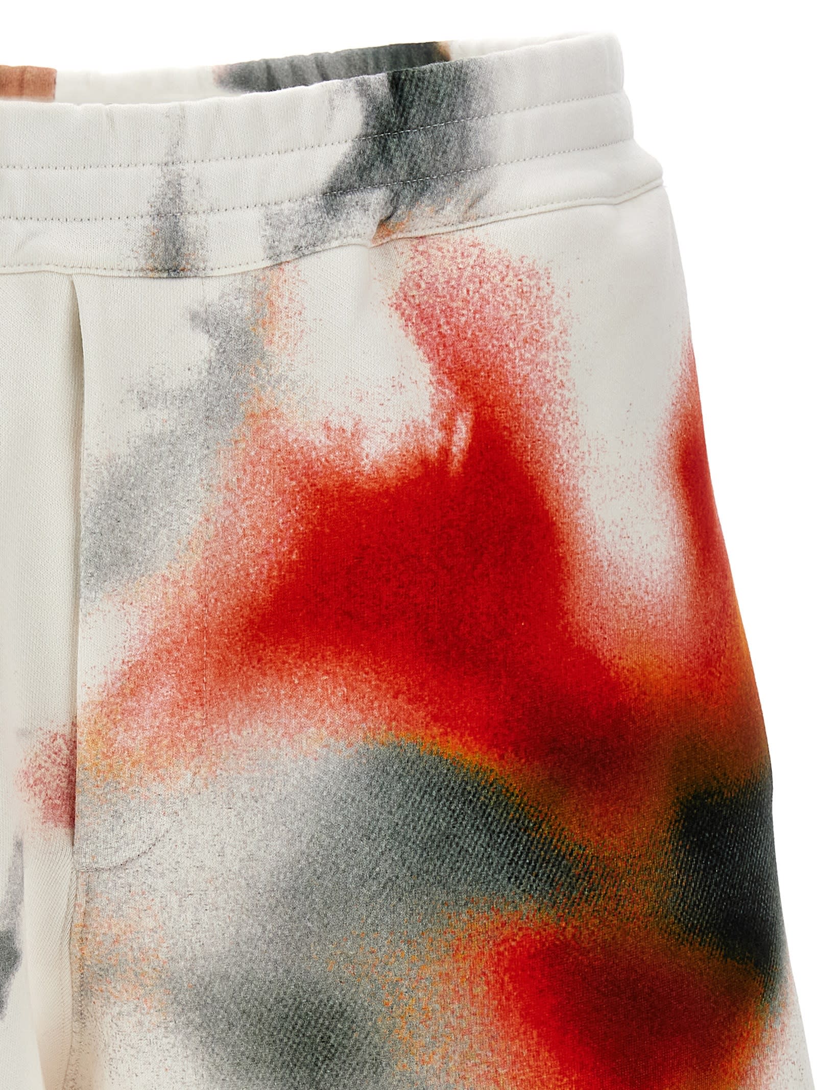 Alexander Mcqueen Obscured Flower Bermuda And Short Multicolor In White