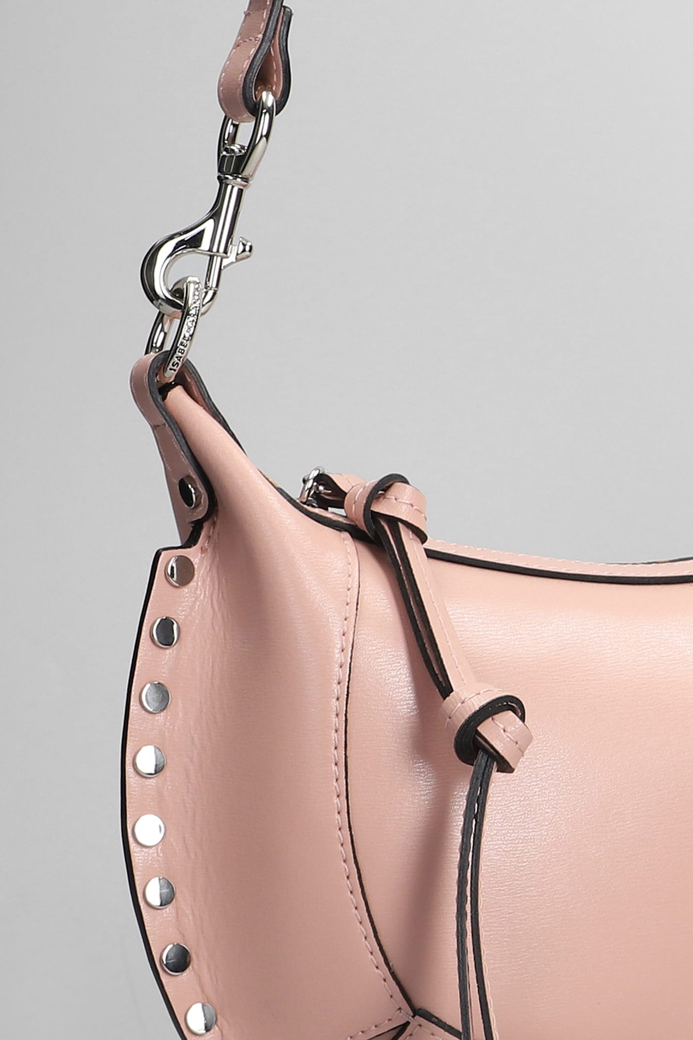 Shop Isabel Marant Oskan Moon Shoulder Bag In Rose-pink Leather