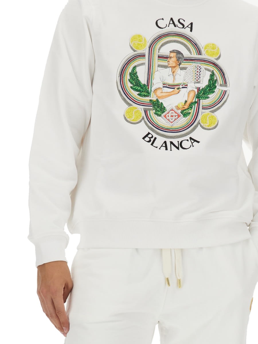 Shop Casablanca Sweatshirt With Logo In White