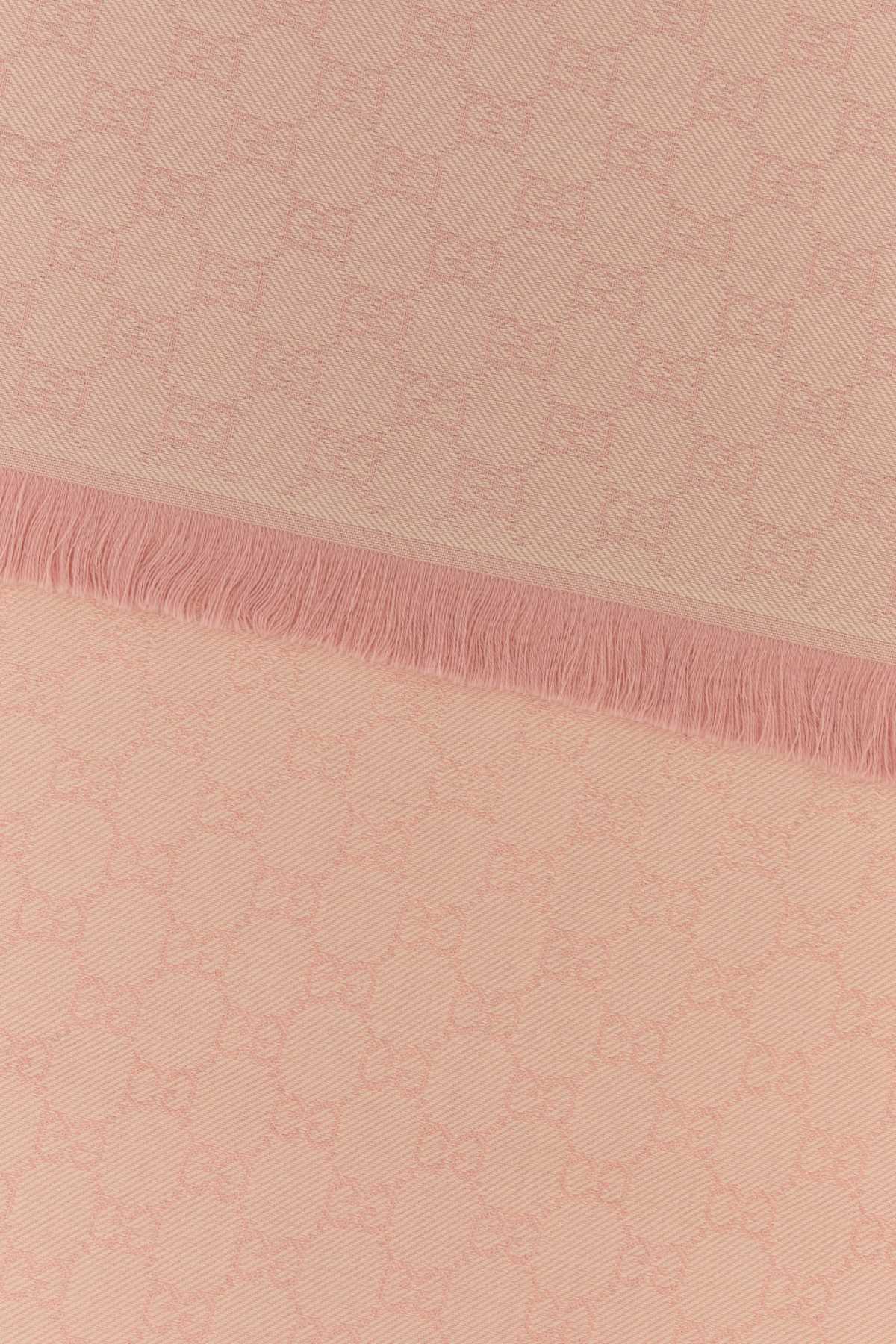 Gucci Embroidered Wool Scarf In Pink