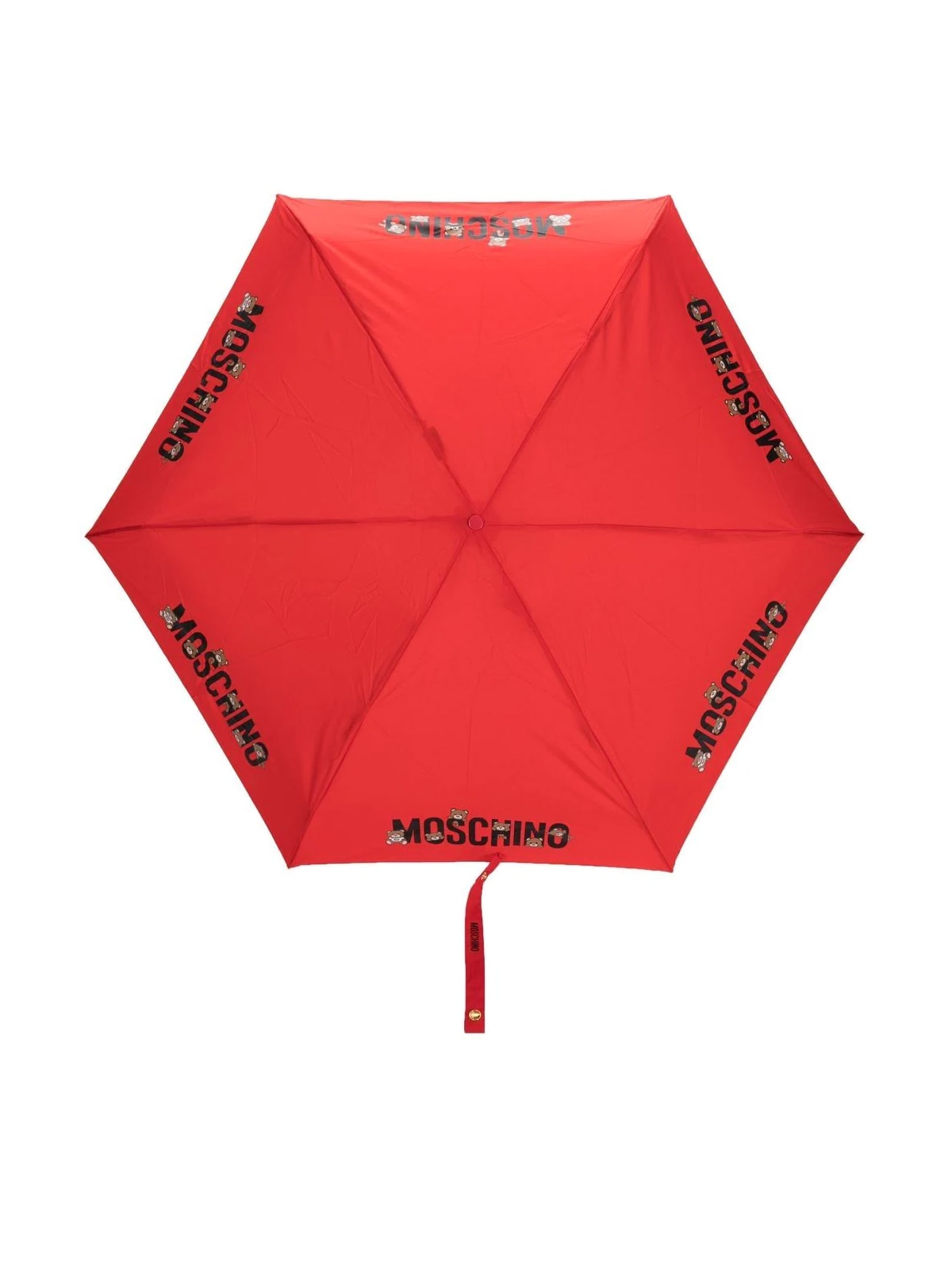 Shop Moschino Bear Logo Box Supermini Umbrella In C Red