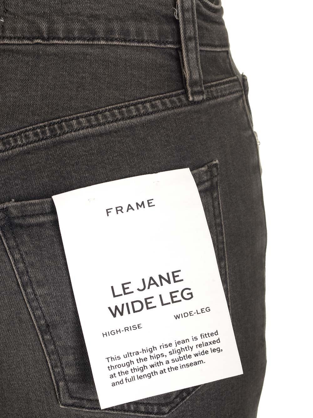 Shop Frame Logo Patch Wide-leg Jeans In Black