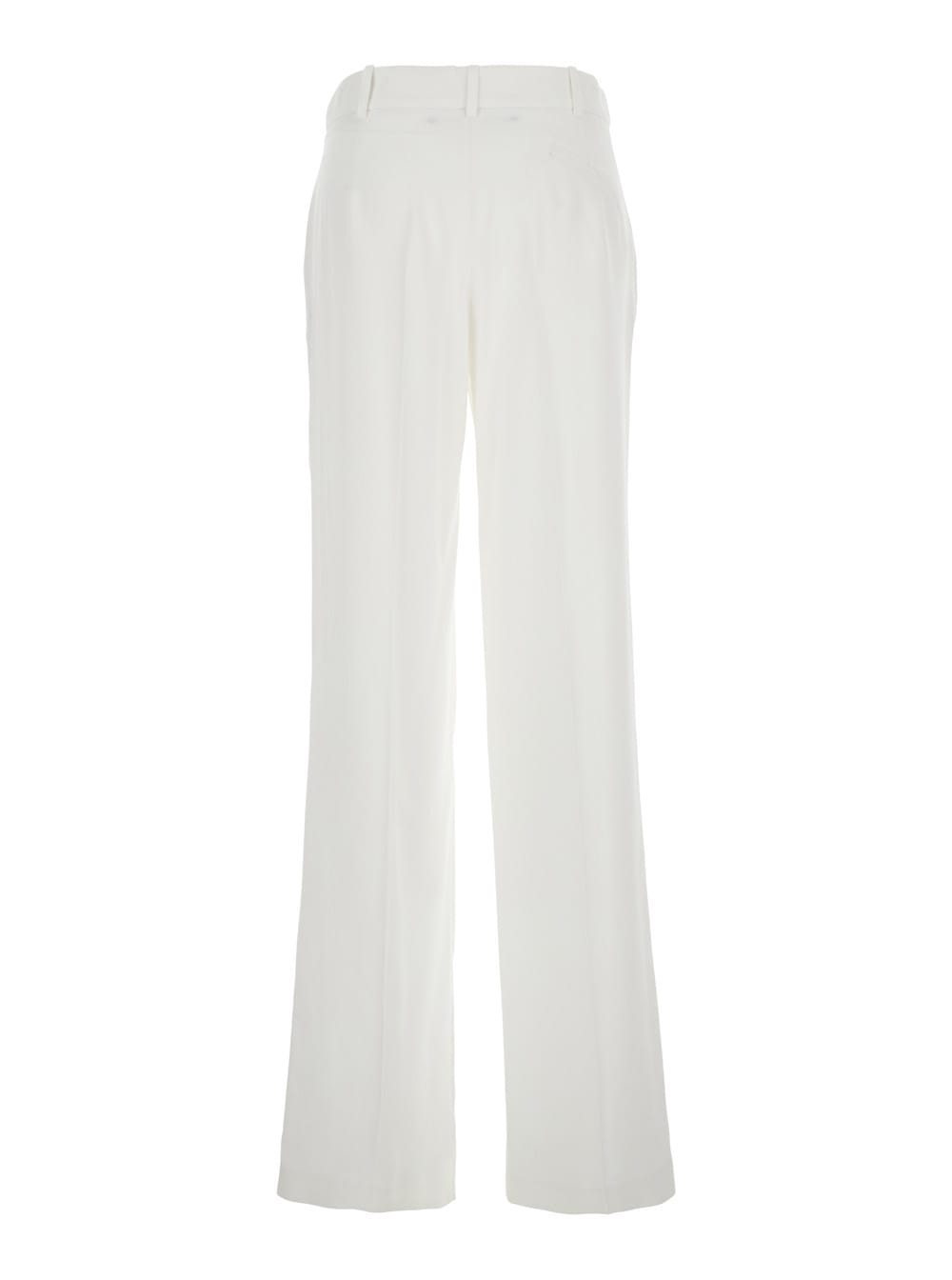Shop Federica Tosi White Palazzo Pants With Pences On The Front In Viscose Woman