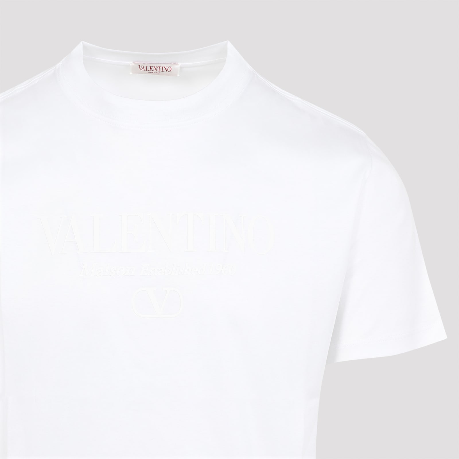 Shop Valentino Cotton T-shirt In Bo Bianco