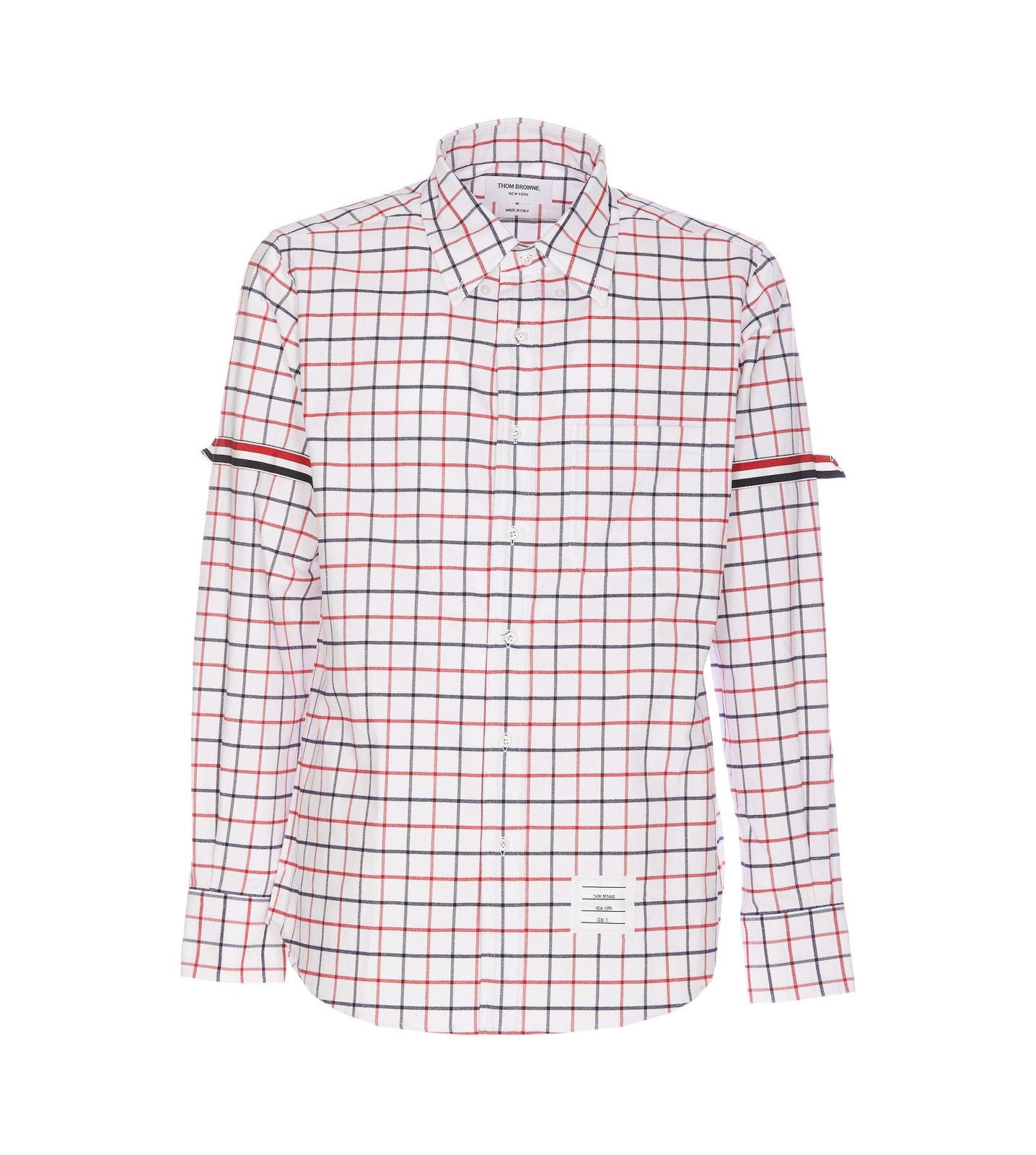 Shop Thom Browne Checked Shirt In Multicolour