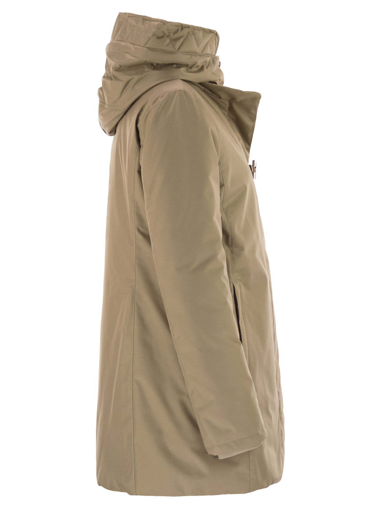 Fay Women Technical Gabardine Toggle Coat In Brown