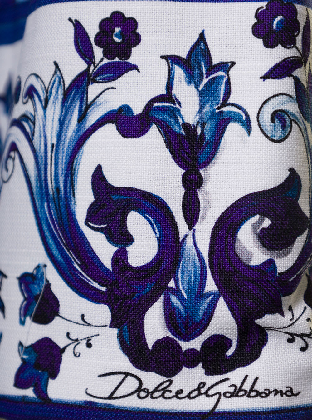 Shop Dolce & Gabbana Multicolor Kimono Bathrobe With All-over Blu Mediterraneo Print In Cotton