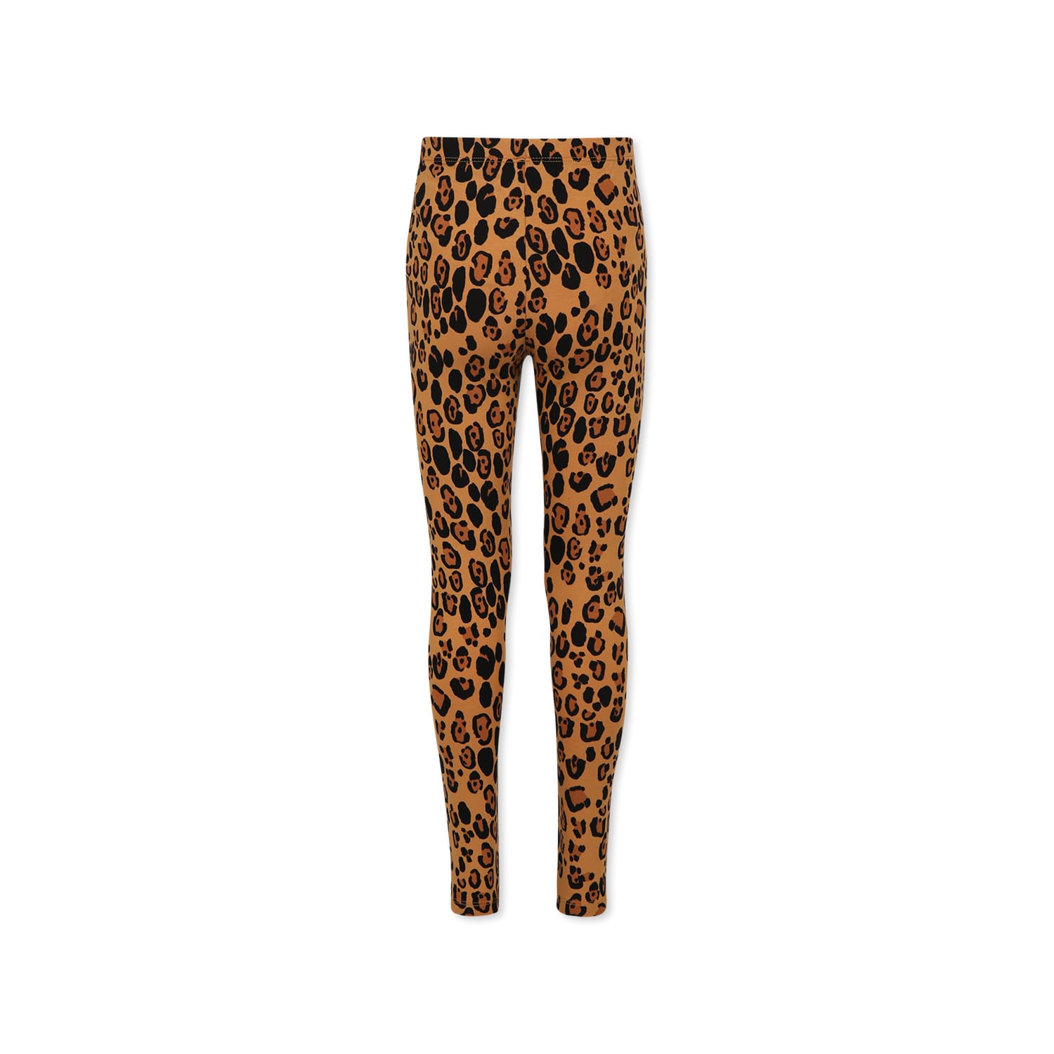 Mini Rodini Beige Leggings For Girl With Spotted Print In Beige