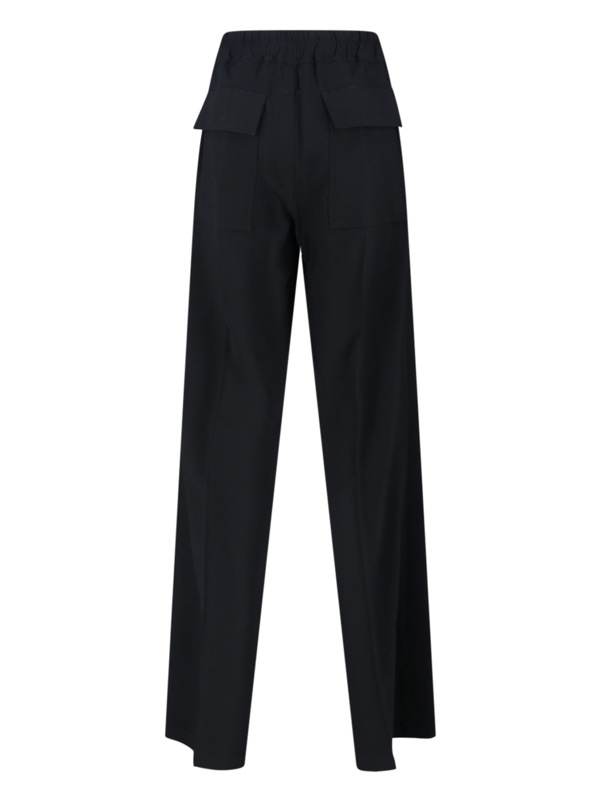 Rick Owens Straight Trousers With Button And Flap Pockets In Black