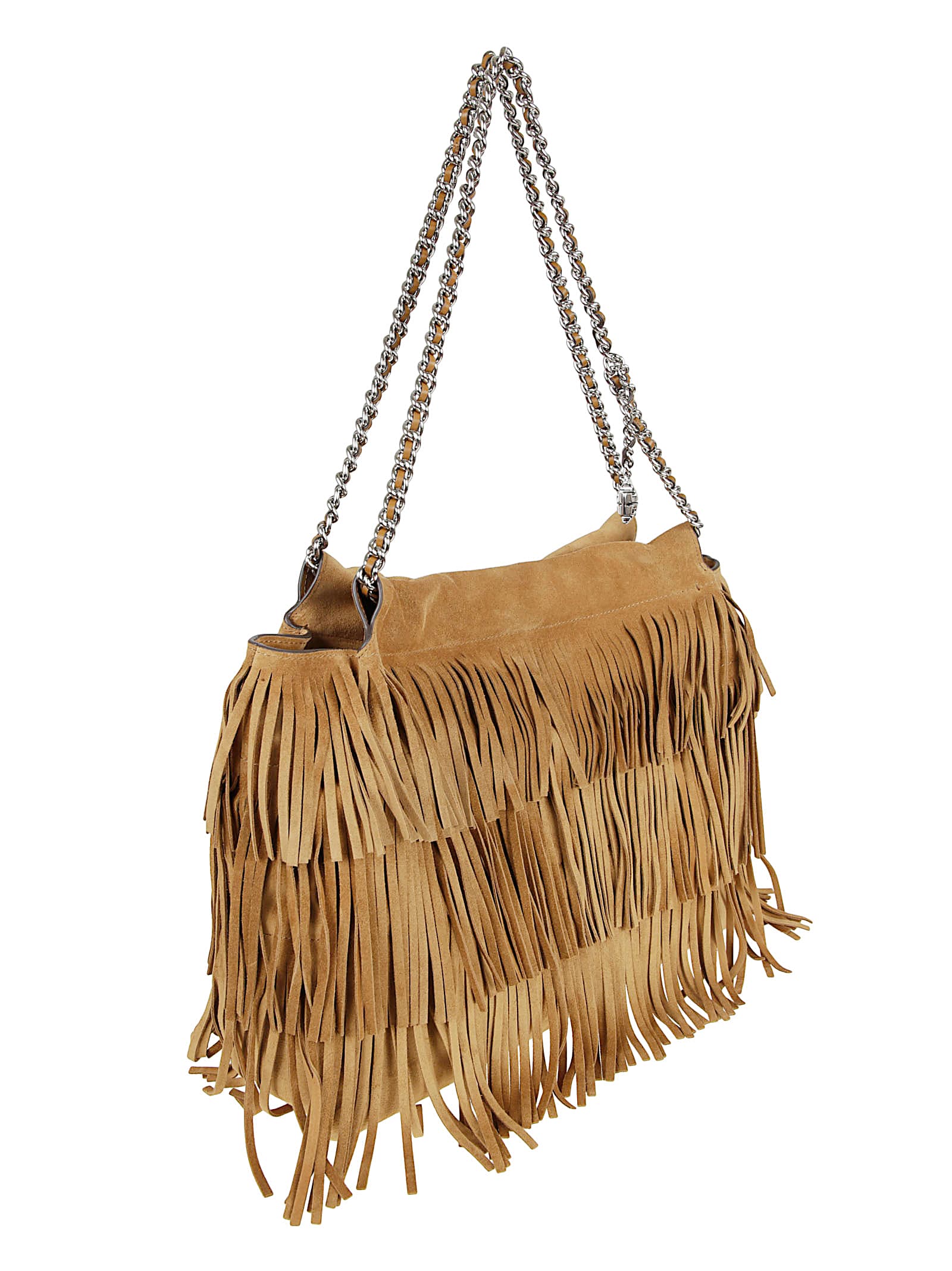 Tory Burch Hobo Bag With Chain And Fringe Straps