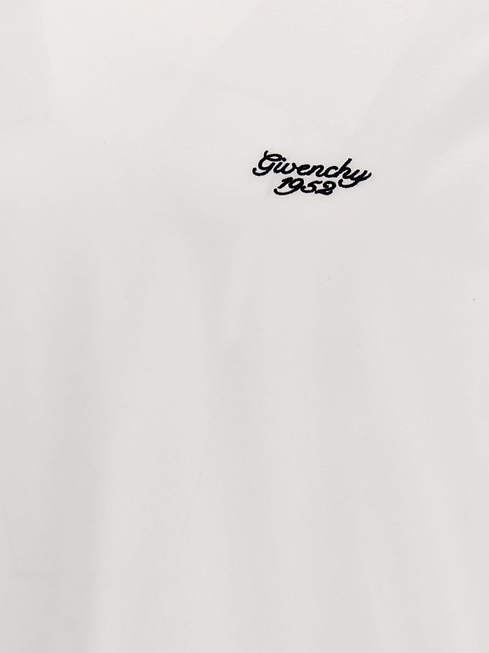 Shop Givenchy Logo Embroidery T-shirt In White