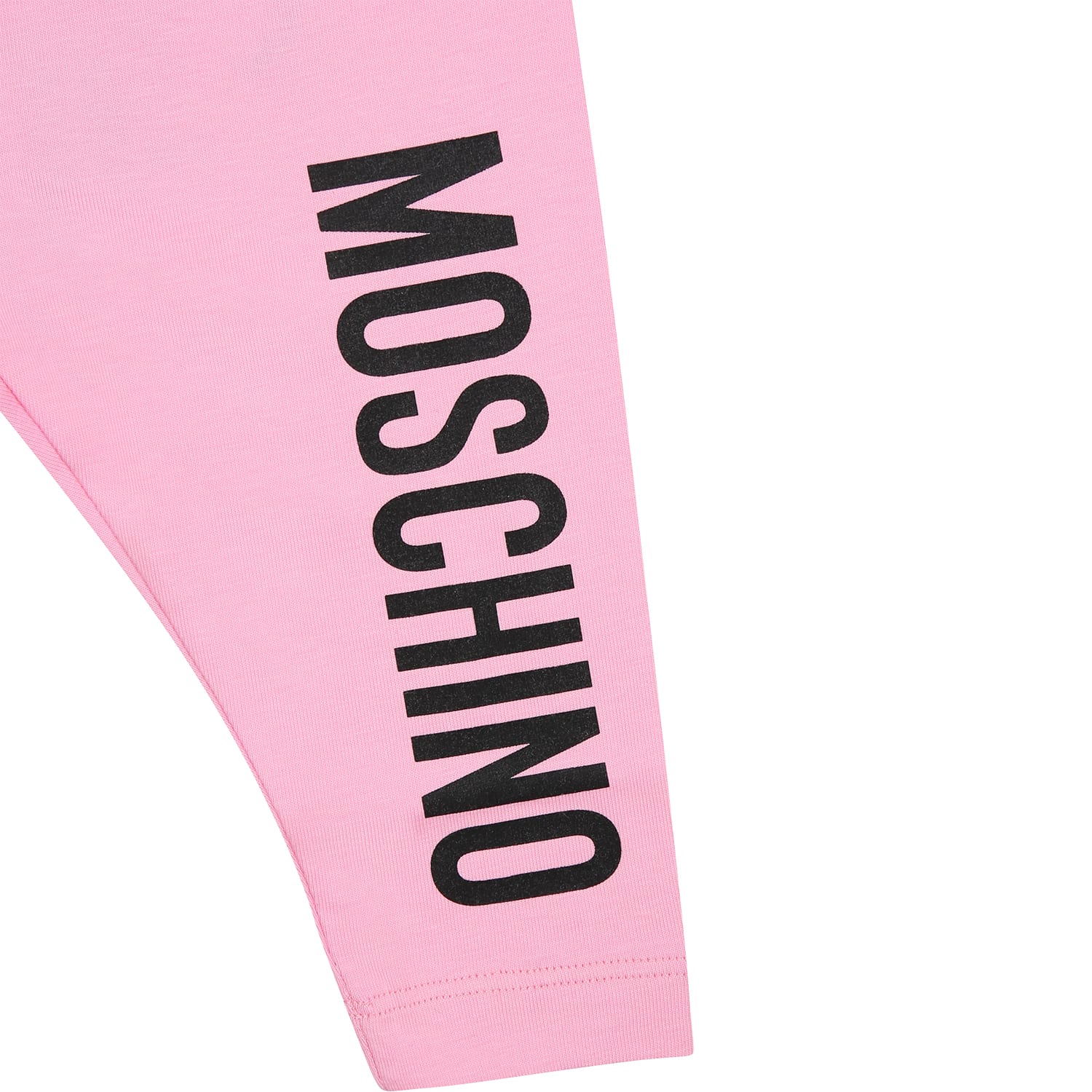 Shop Moschino Pink Leggings For Baby Girl With Logo