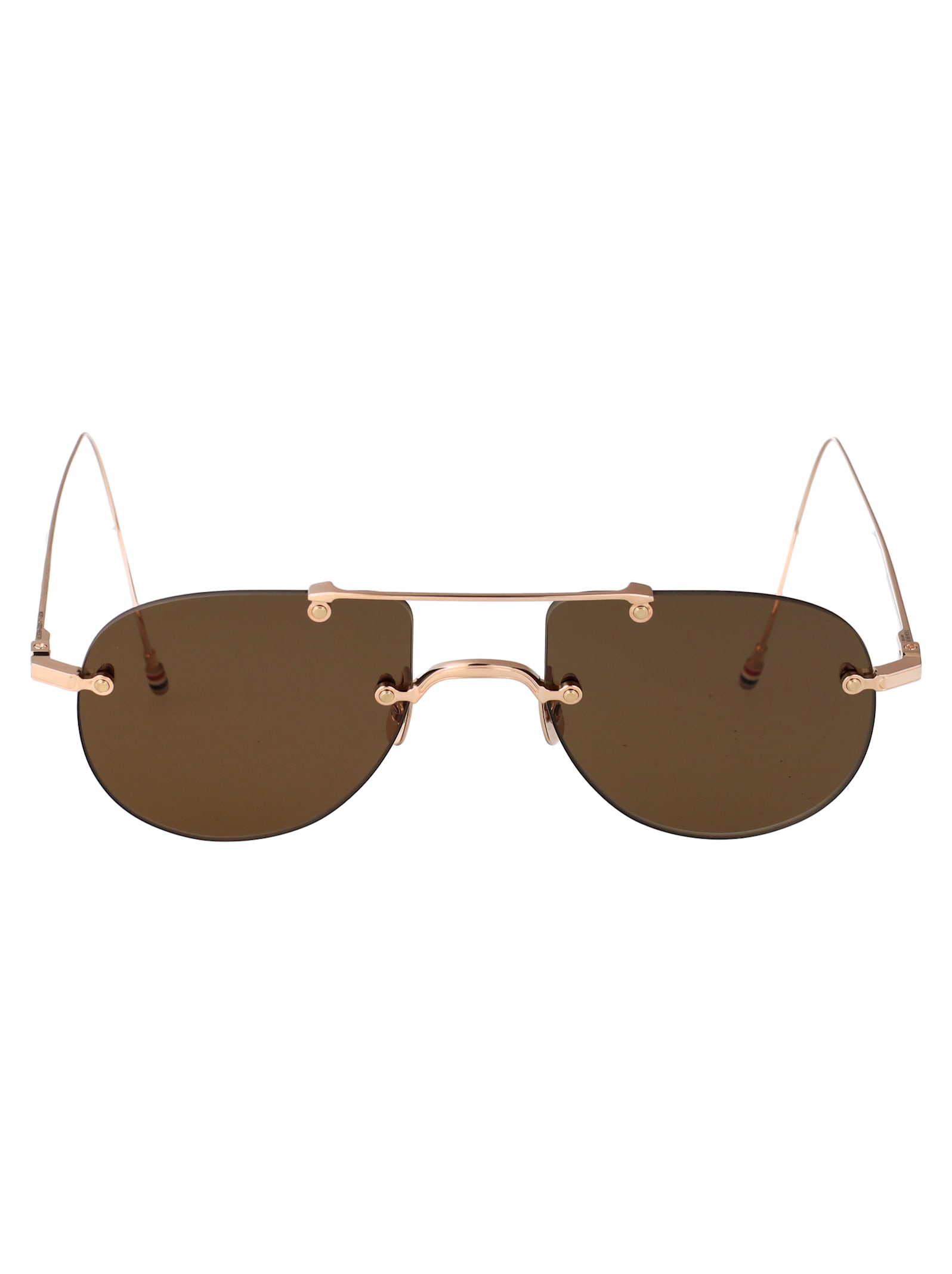 Thom Browne 12k Gold Plate Titanium Titanium Sunglasses In Gold
