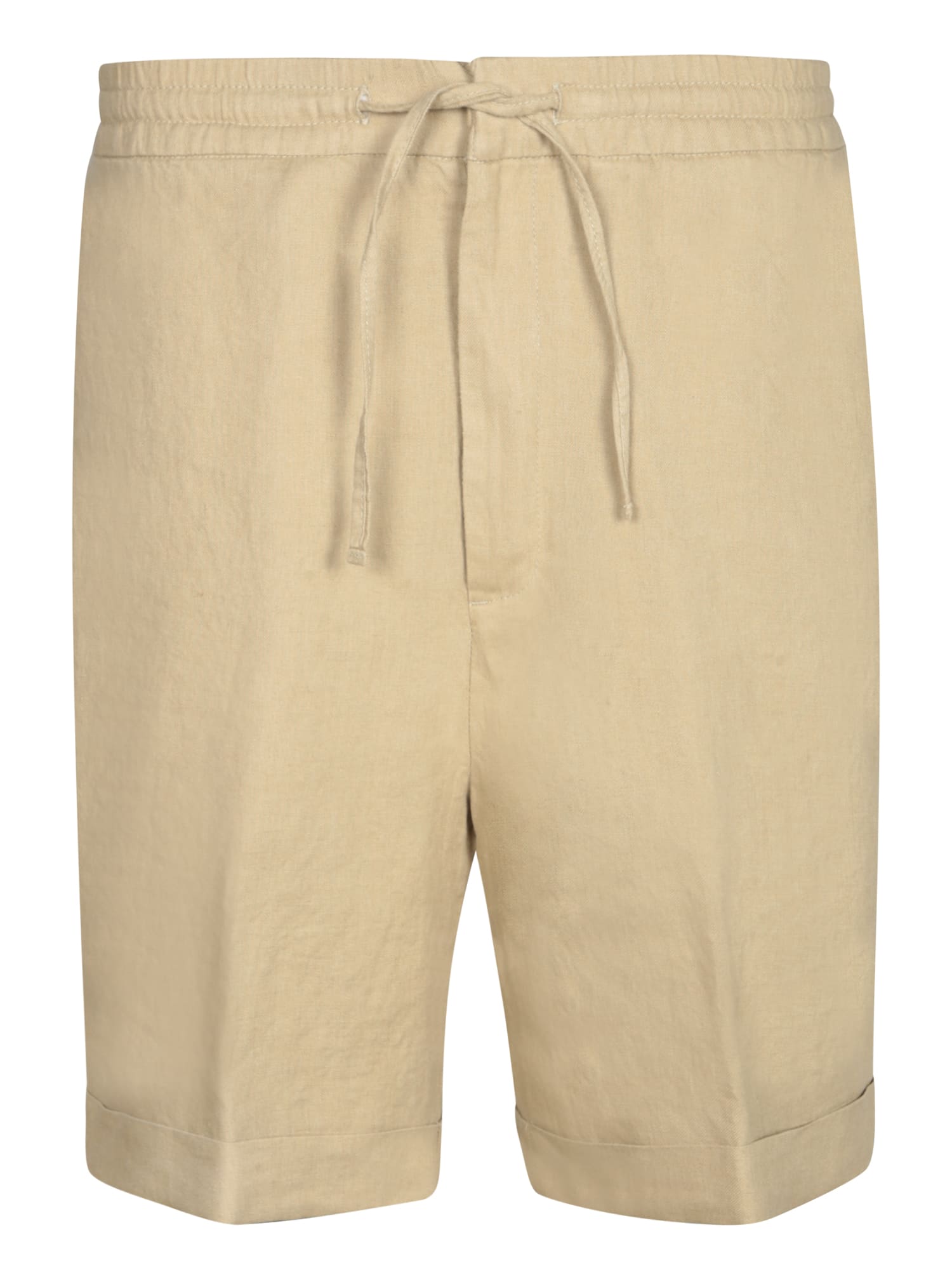 Beige Linen Bermuda Shorts
