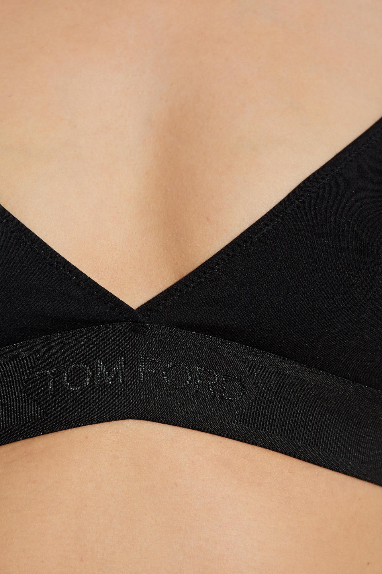 Tom Ford Logo-underband Bra In Black