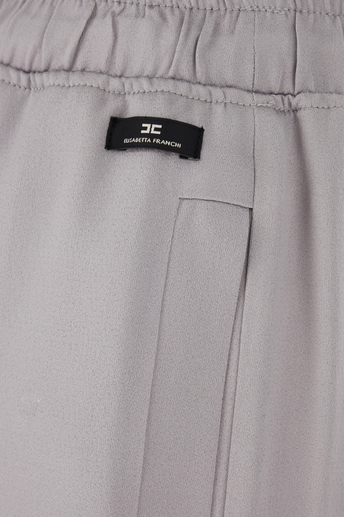 ELISABETTA FRANCHI GREY ACETATE BLEND PANTS