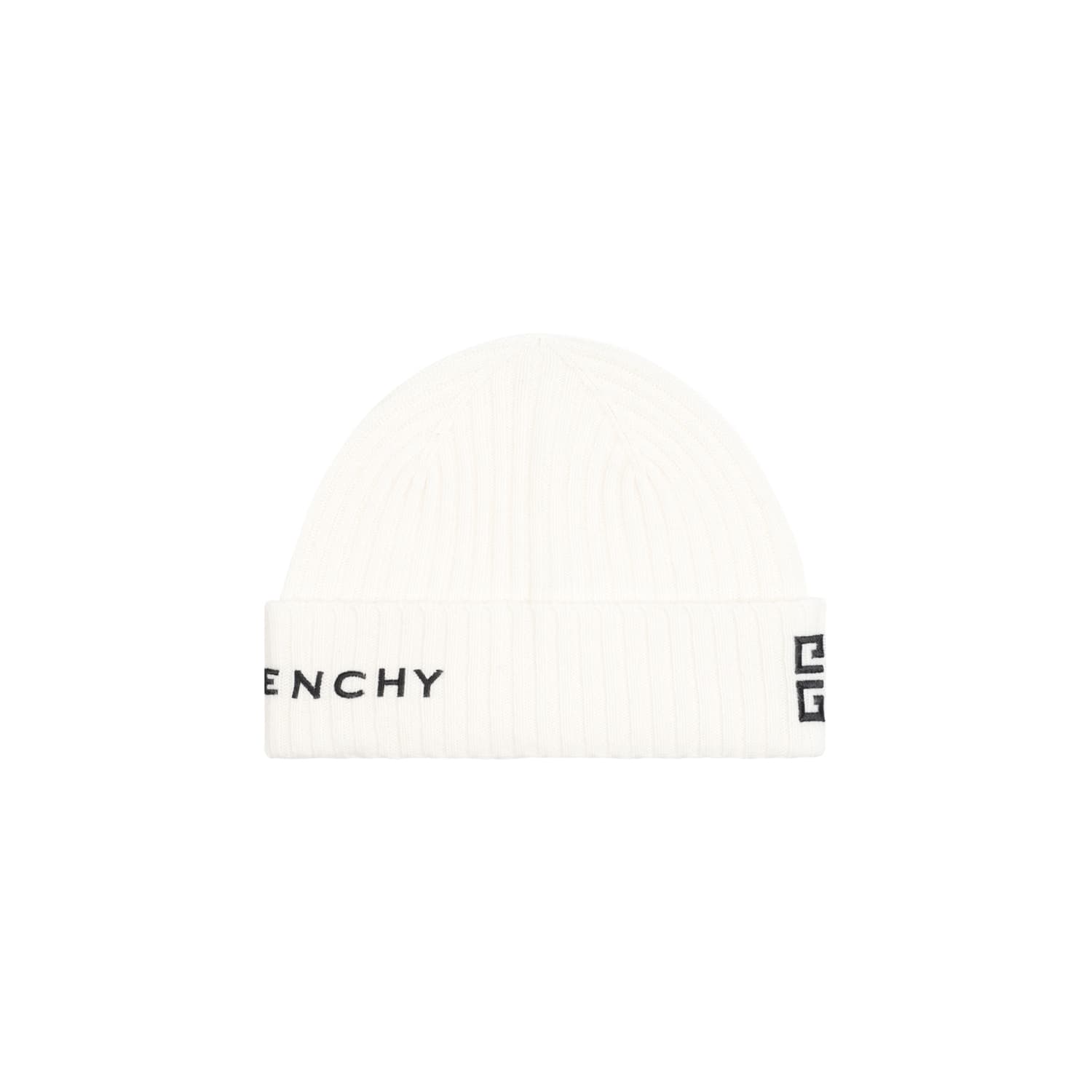 Shop Givenchy 4g Beanie In Ivory Black