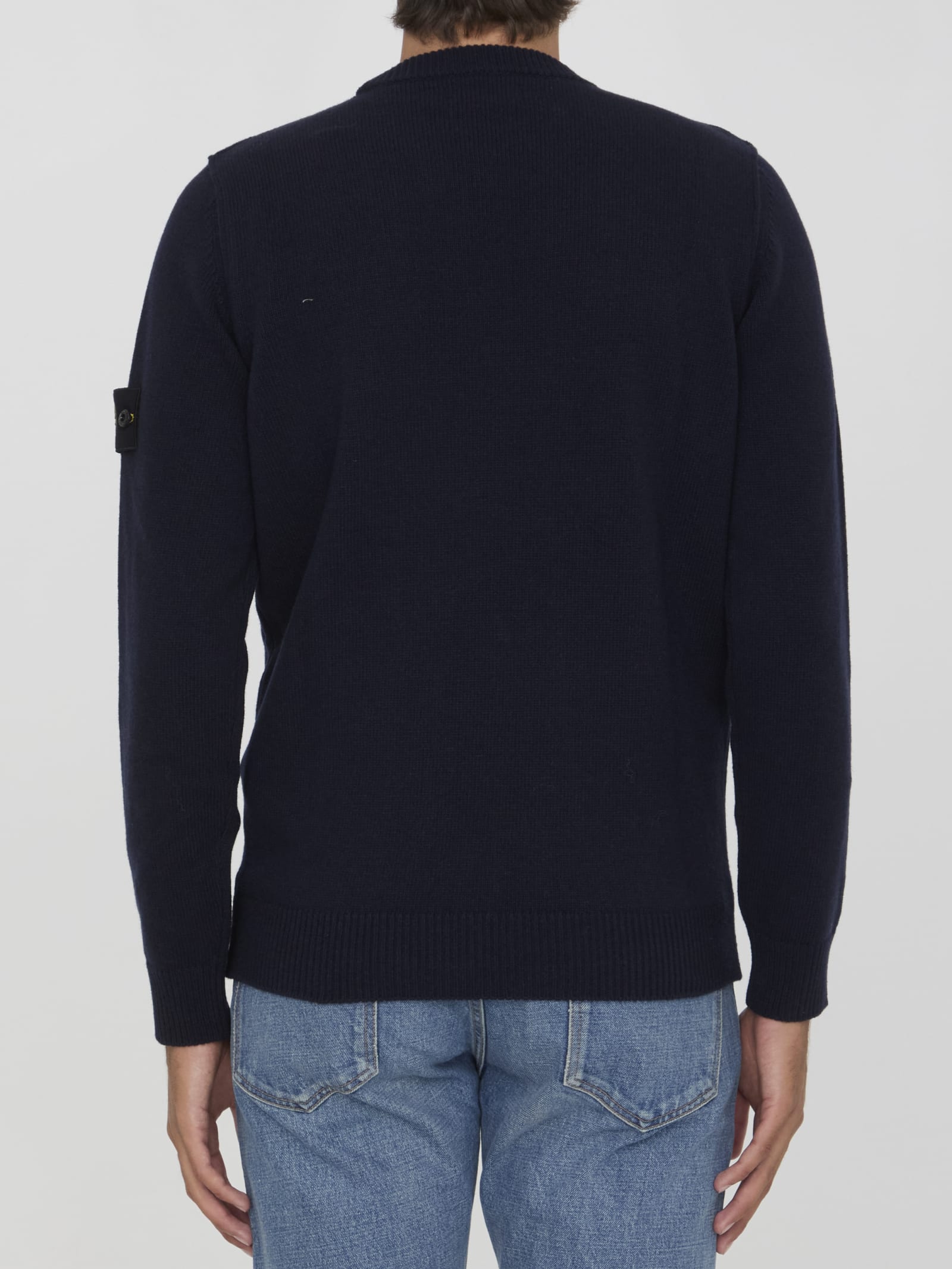 Shop Stone Island Wool Sweater In Bleu