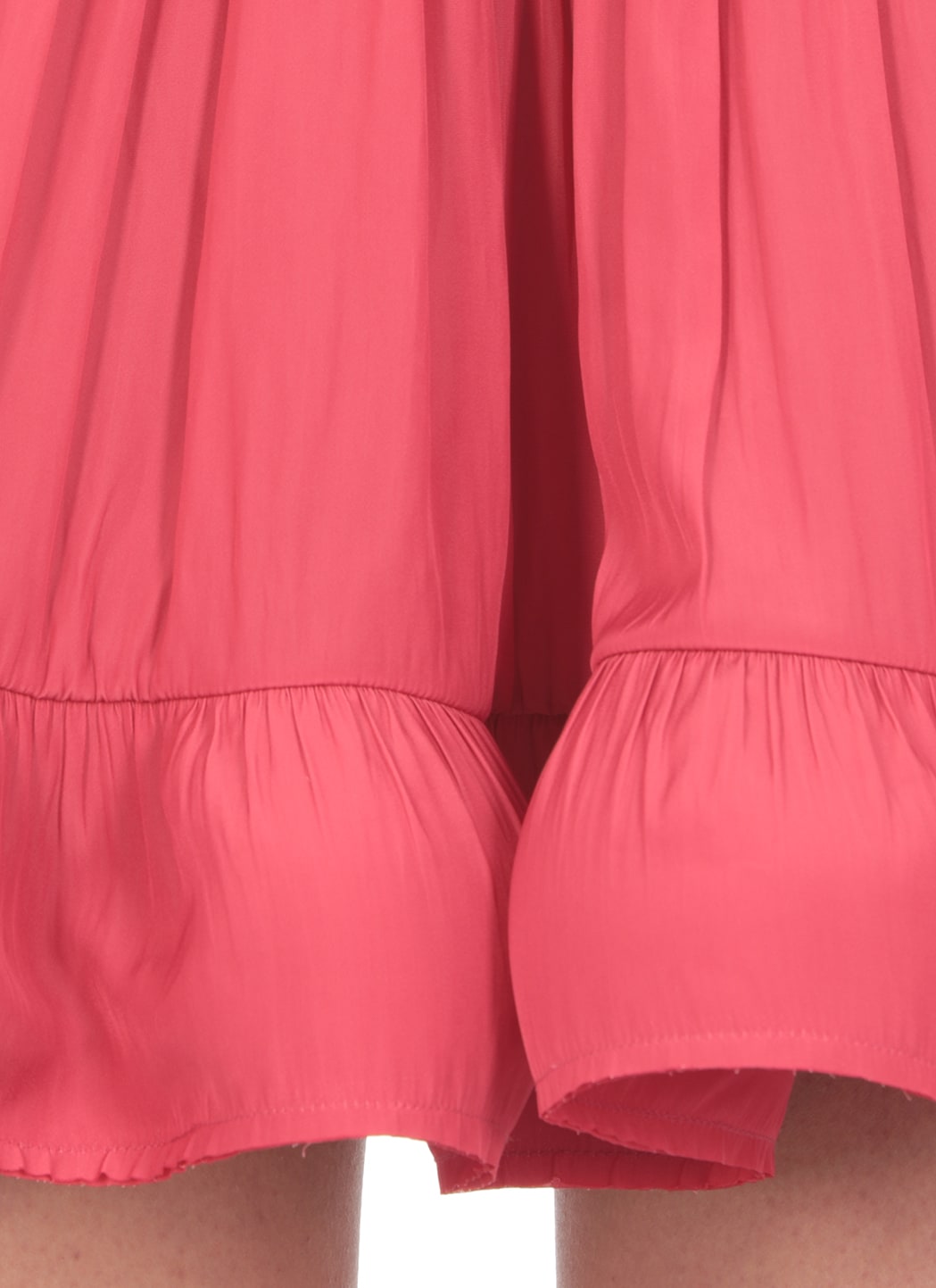 Lanvin Minirock Aus Charmeuse Mit Raffungen Und Volant In Fuchsia