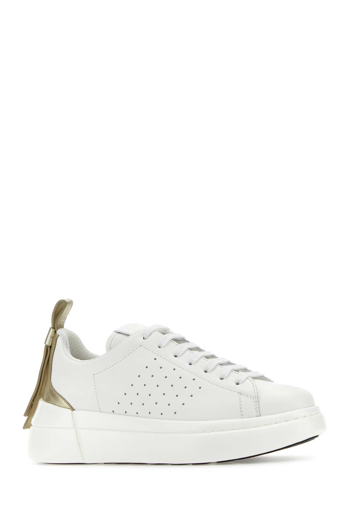 Red Valentino White Leather Bowalk Sneakers In Biancoplatino