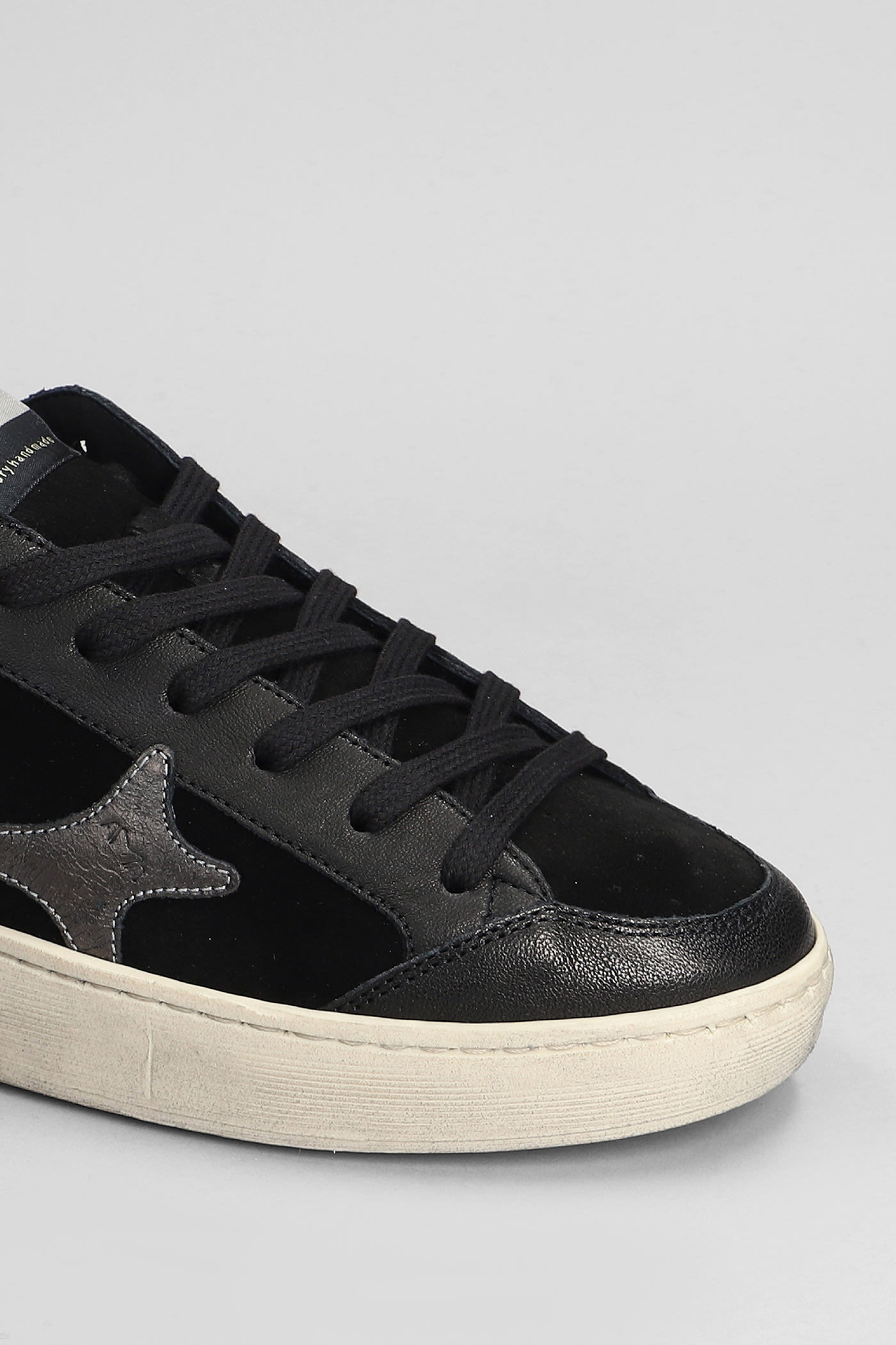 Shop Ama Brand Sneakers In Black Suede And Leather In White