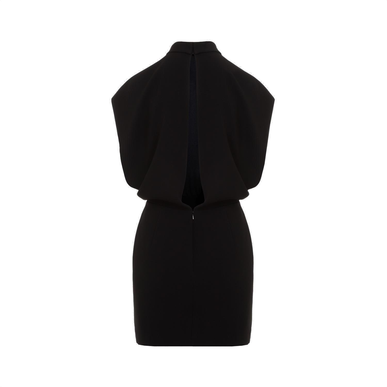 Shop Max Mara Mockneck Sleeveless Dress In Nero