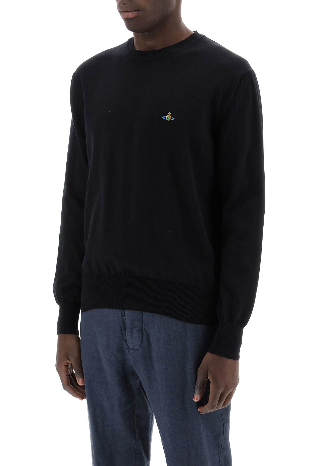 Shop Vivienne Westwood Cotton Alex Pullover Sweater In Black (black)