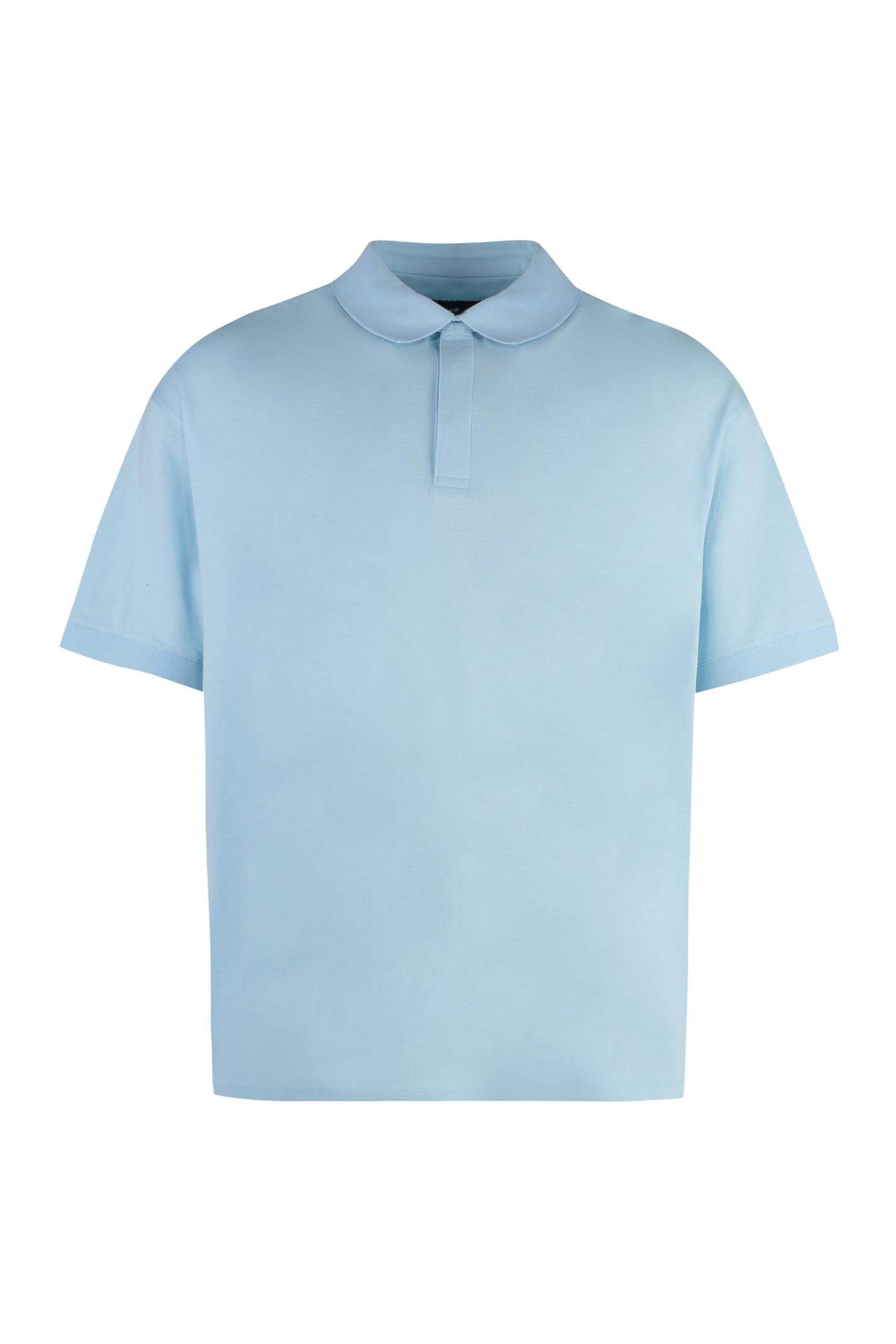 Shop Y-3 Cotton-piqué Polo Shirt In Light Blue
