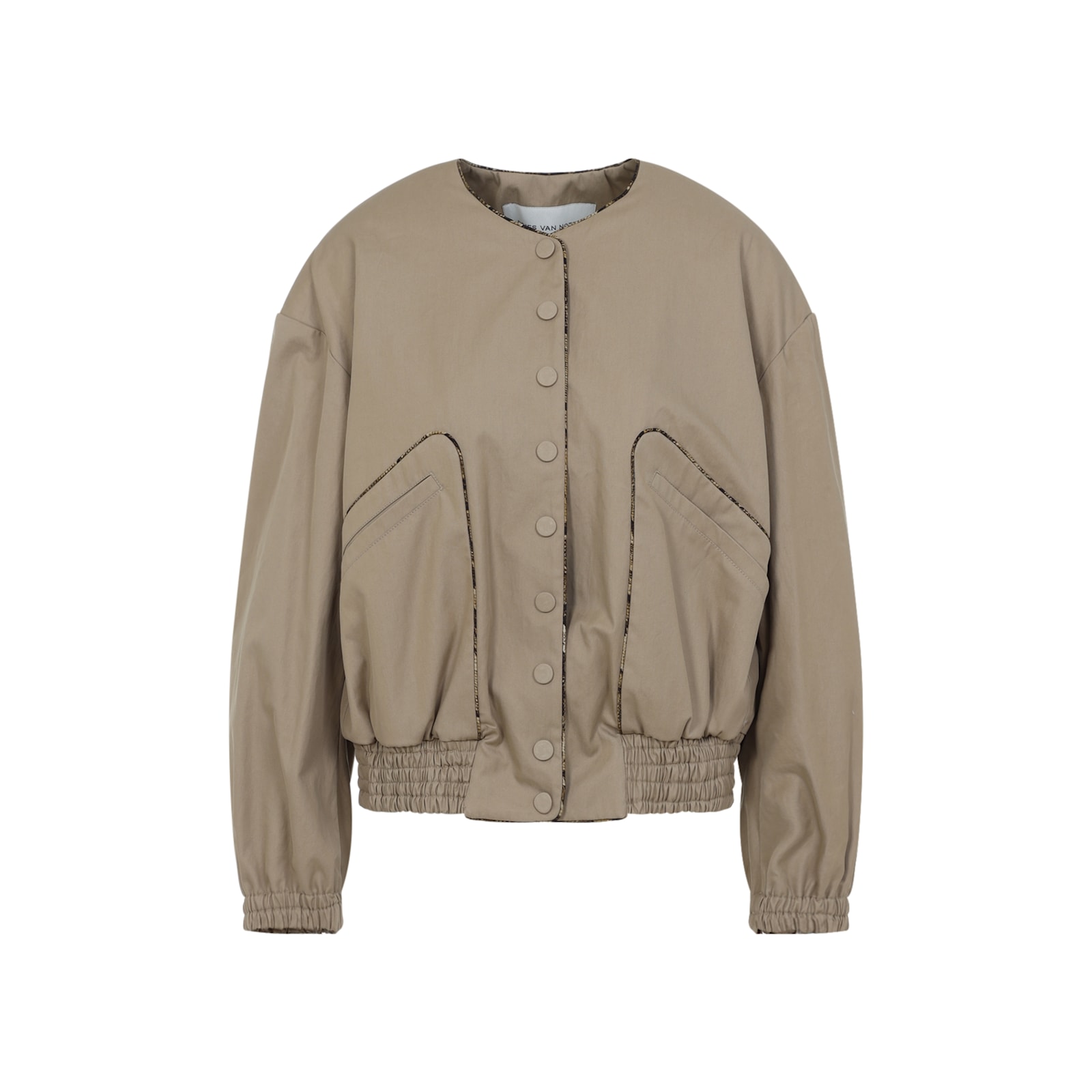 Dries Van Noten Beige Vadon Cotton Bomber Jacket In Beige