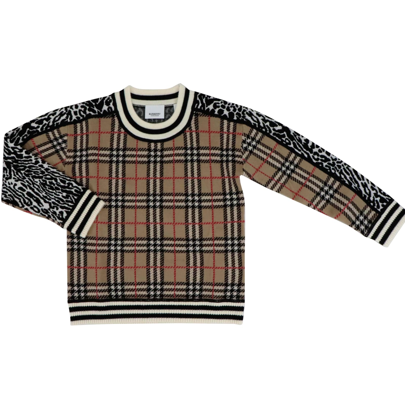 BURBERRY KNIT LEOPARD TOP-WEAR,11517835