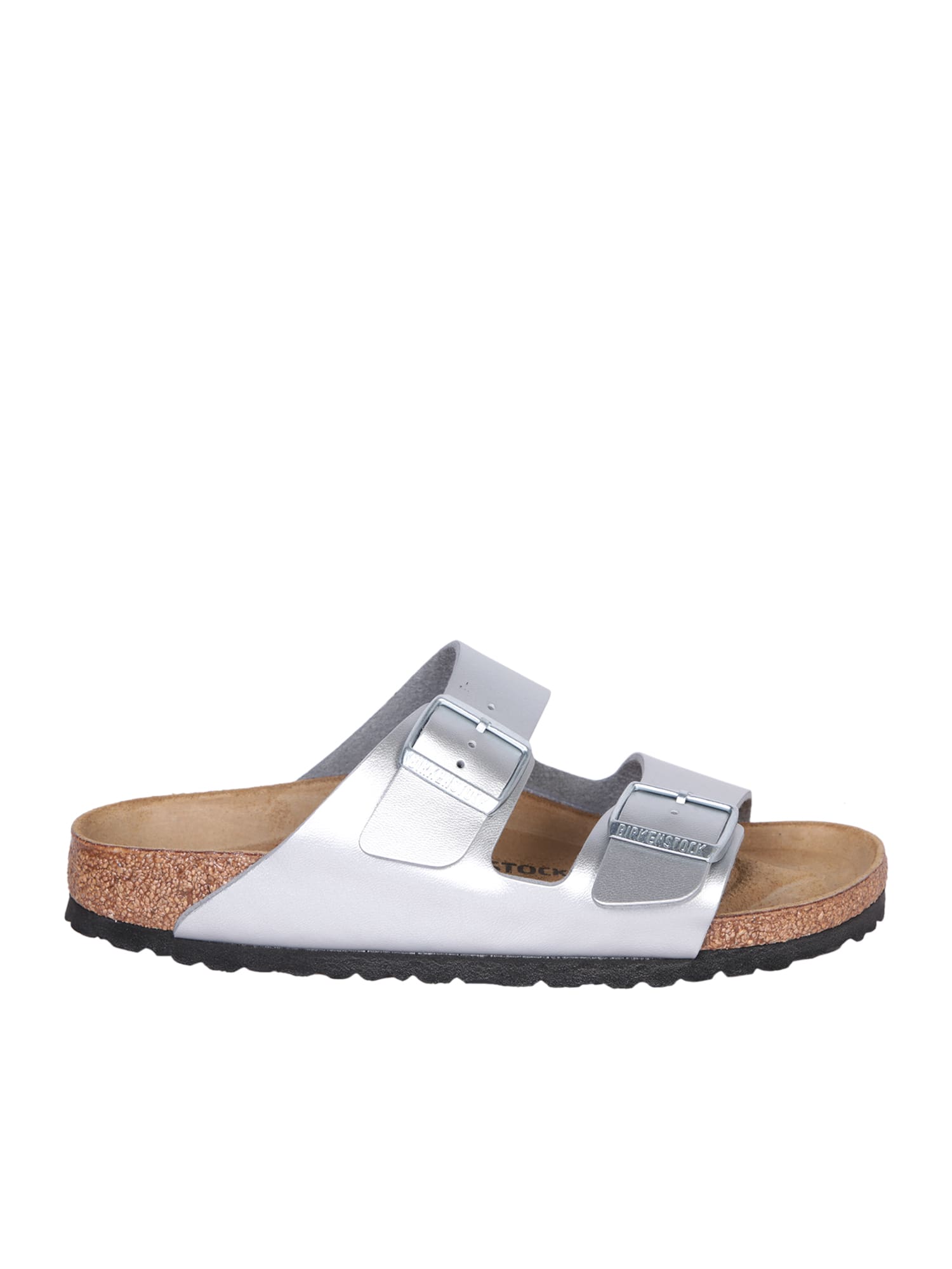 Shop Birkenstock Arizona Silver In Metallic