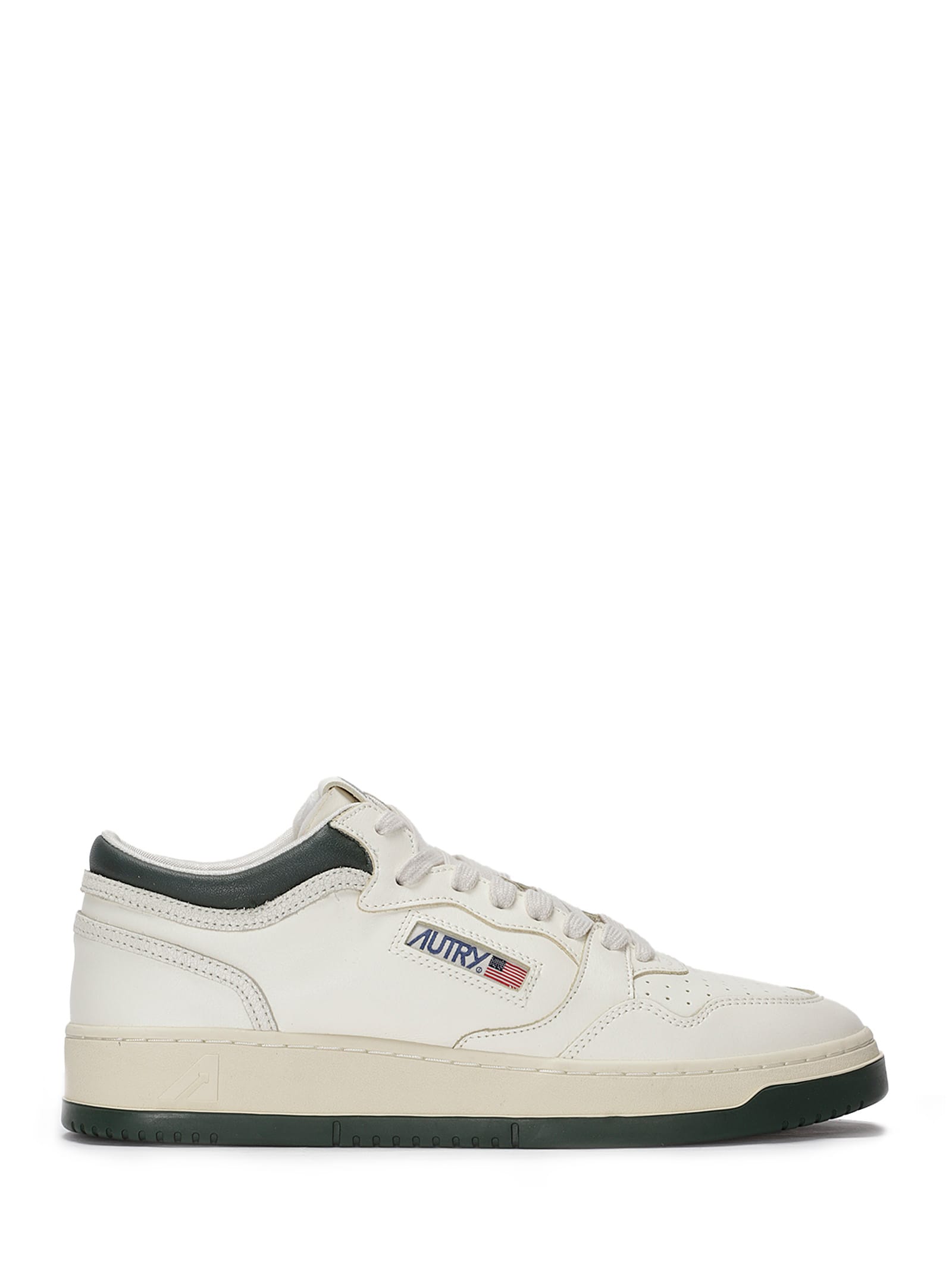 Autry Sneakers Med-way Mid In White And Blue Leather In Multi