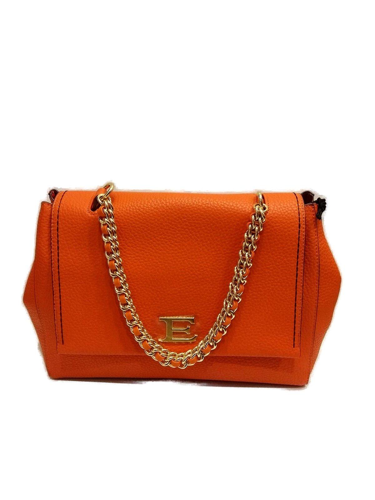 Shop Ermanno Scervino Chain-linked Shoulder Bag In Orange