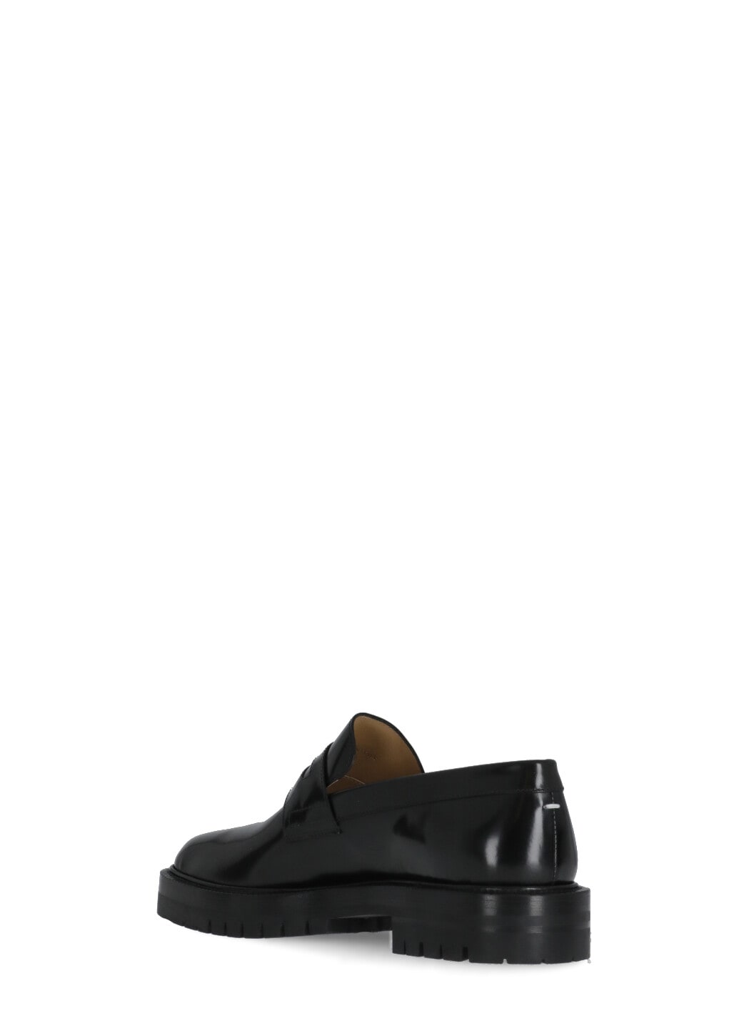 Maison Margiela Black Tabi Leather Loafers In Black