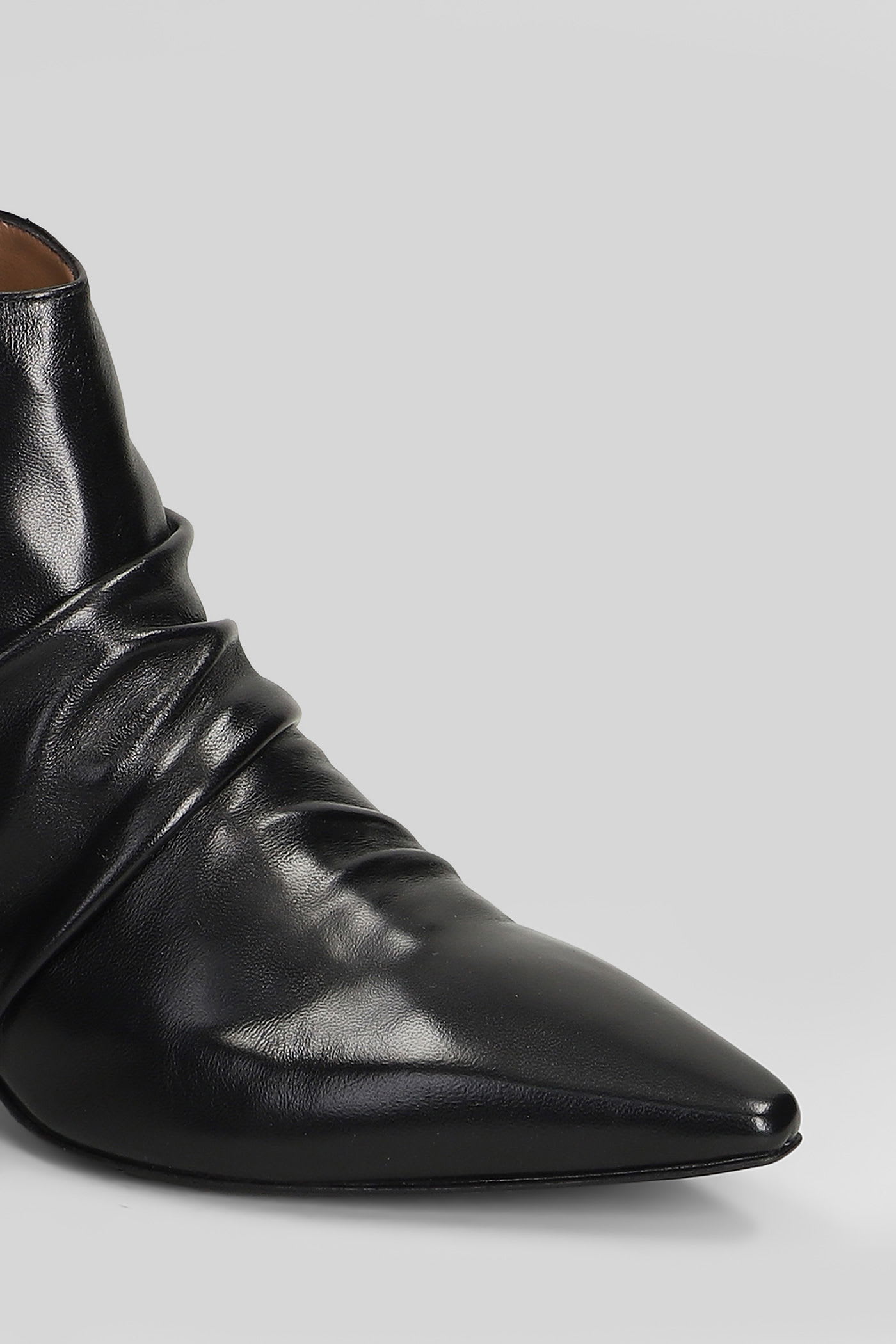 The Seller High Heels Ankle Boots In Black Leather In Black