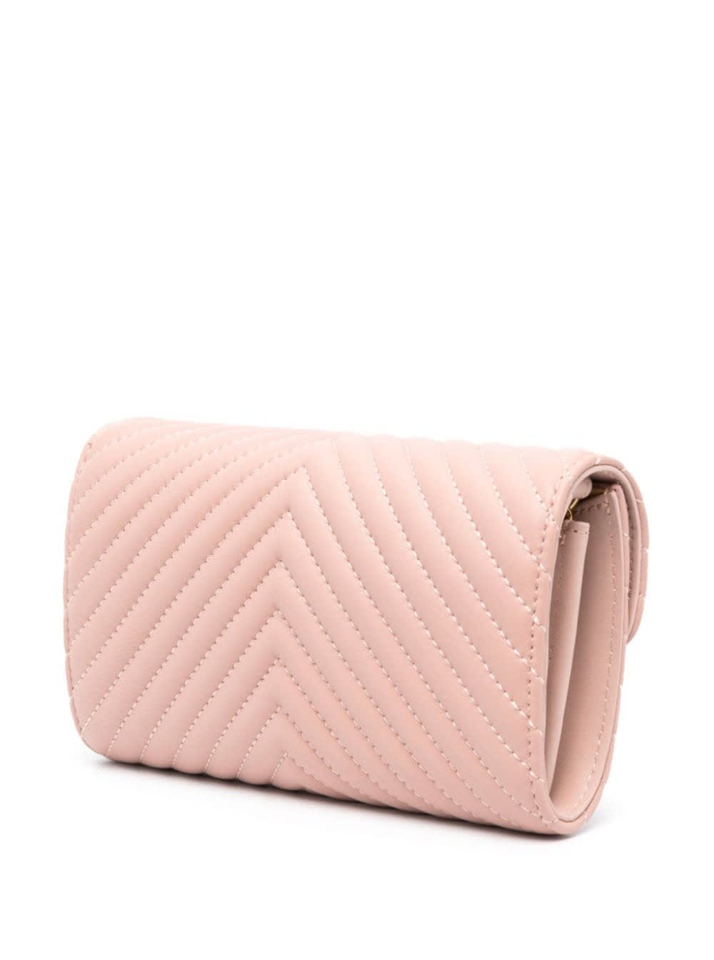 Shop Pinko Love Bag Chevron Crossbody Bag In Pink