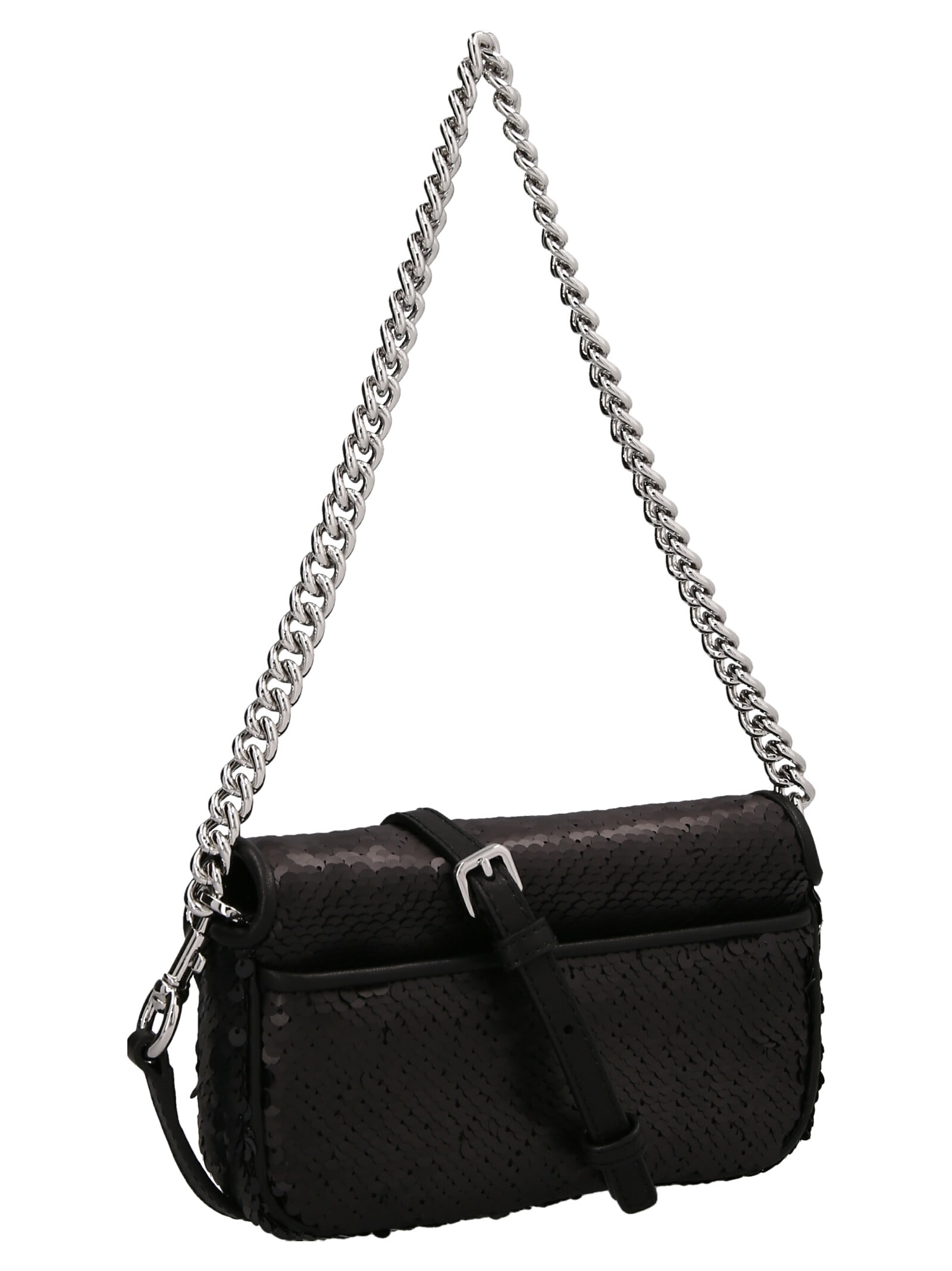 Shop Marc Jacobs The Sequin J Marc Mini Shoulder Bag In Black