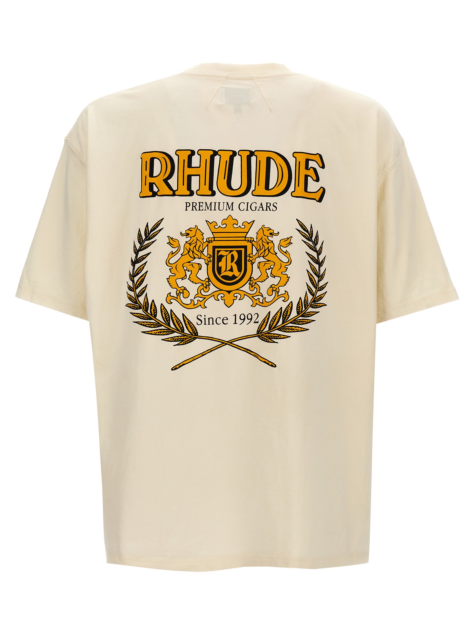 Shop Rhude Cresta Cigar T-shirt In Bianco Sporco