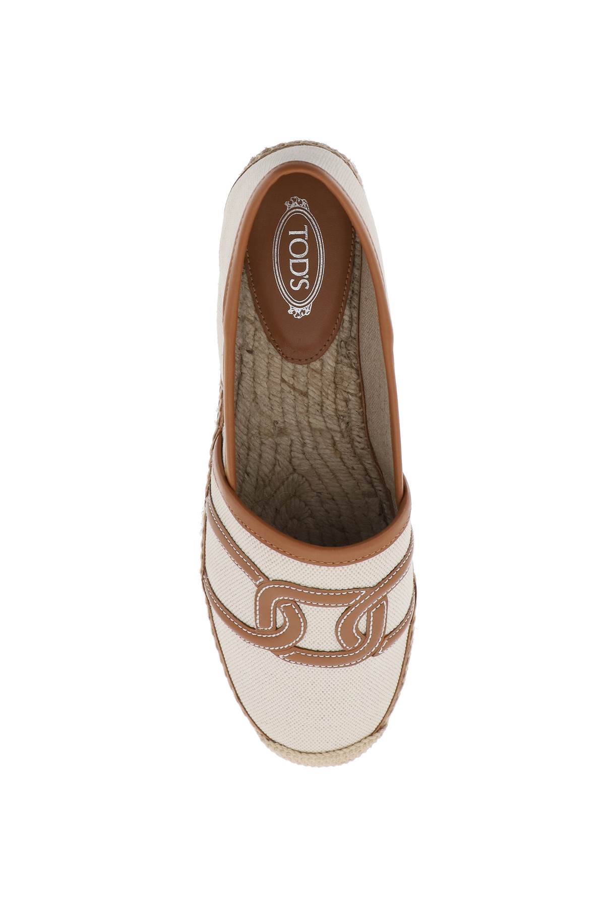 Shop Tod's Kates Espadr In B018(bianco Marmo)+s410(kenia Sc) (beige)