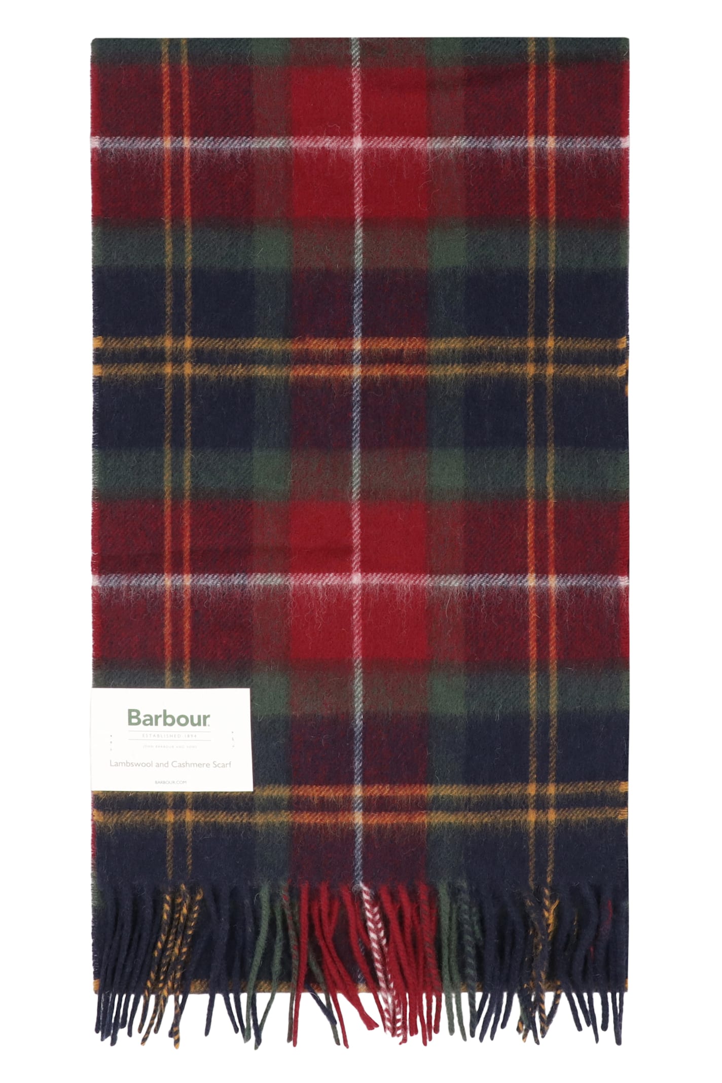 Barbour Tartan Scarf In Wool And Cashmere In Multi