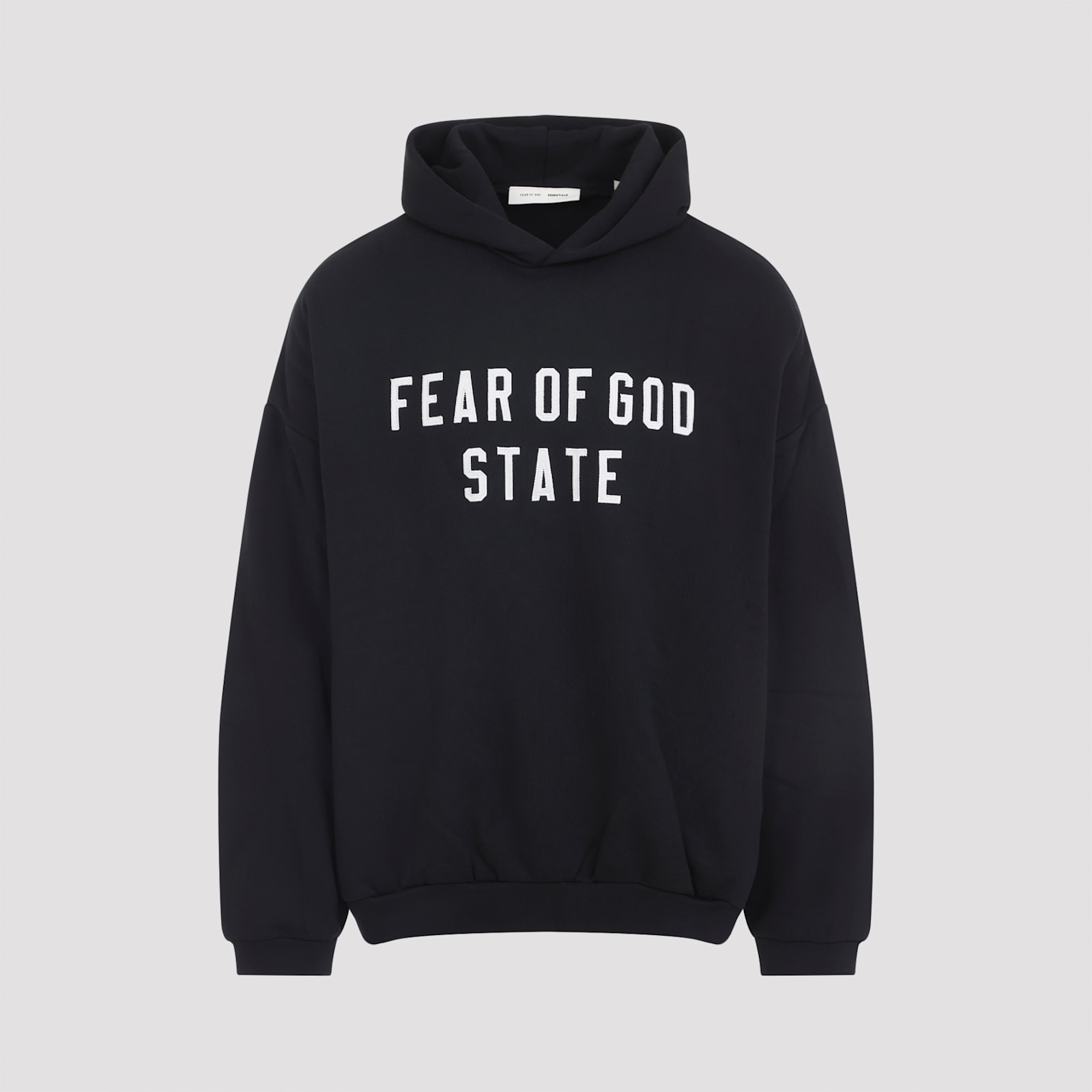 Fear Of God Jet Black Cotton 90s Fit Fleece Hoodie In Black